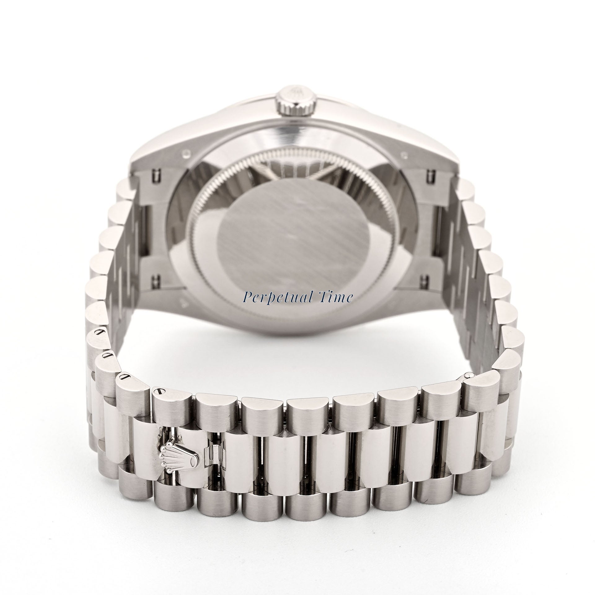 Rolex Day-Date 40mm White Gold 228349RBR Green Roman Dial Diamond Bezel President Bracelet Card 2021