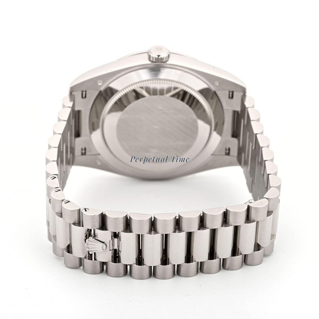 Rolex Day-Date 40mm White Gold 228349RBR Green Roman Dial Diamond Bezel President Bracelet Card 2021