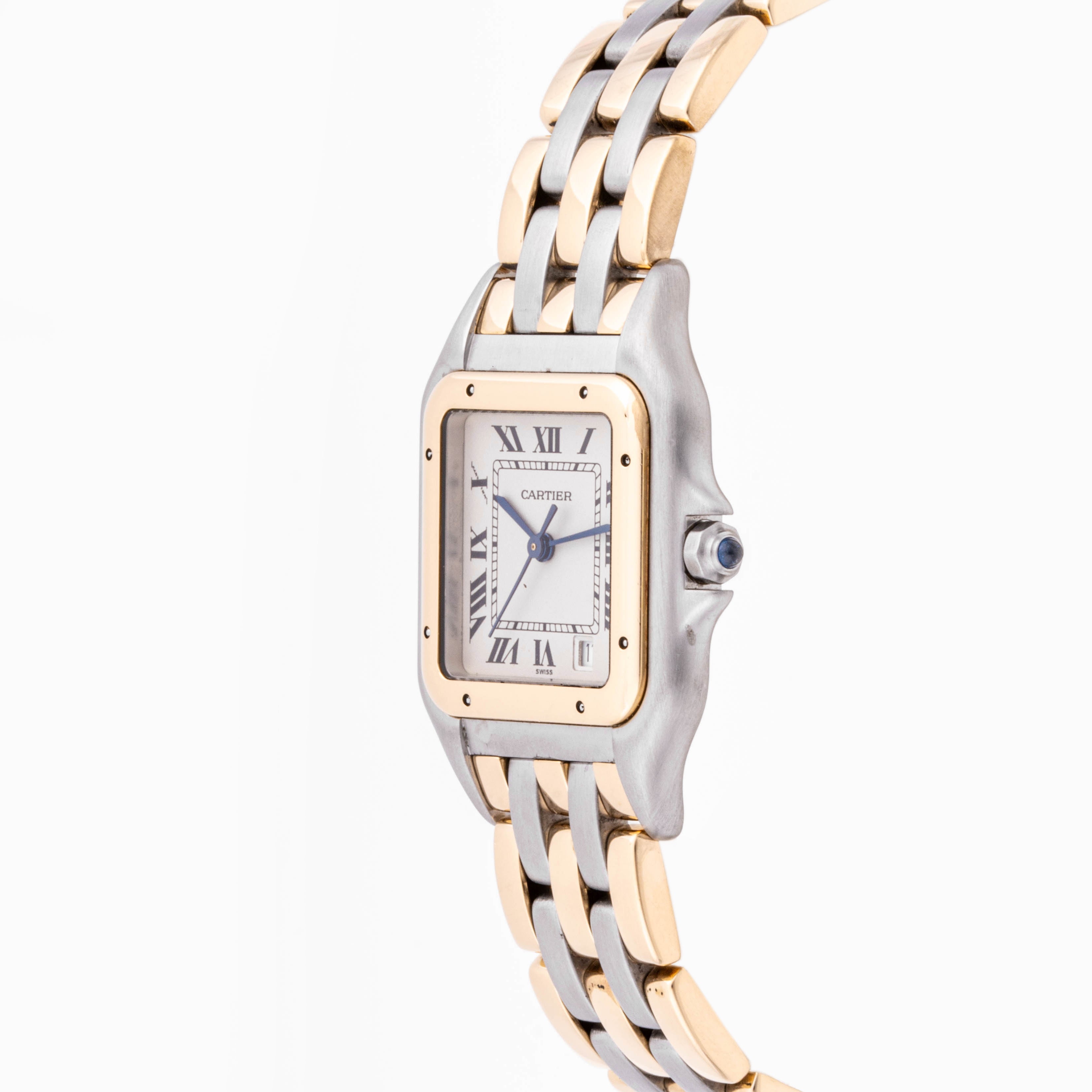 Cartier Panthère 27 x 36 mm Stainless Steel & Yellow Gold 110000R Off-white  Dial | Roman Numerals hour markers, Smooth bezel