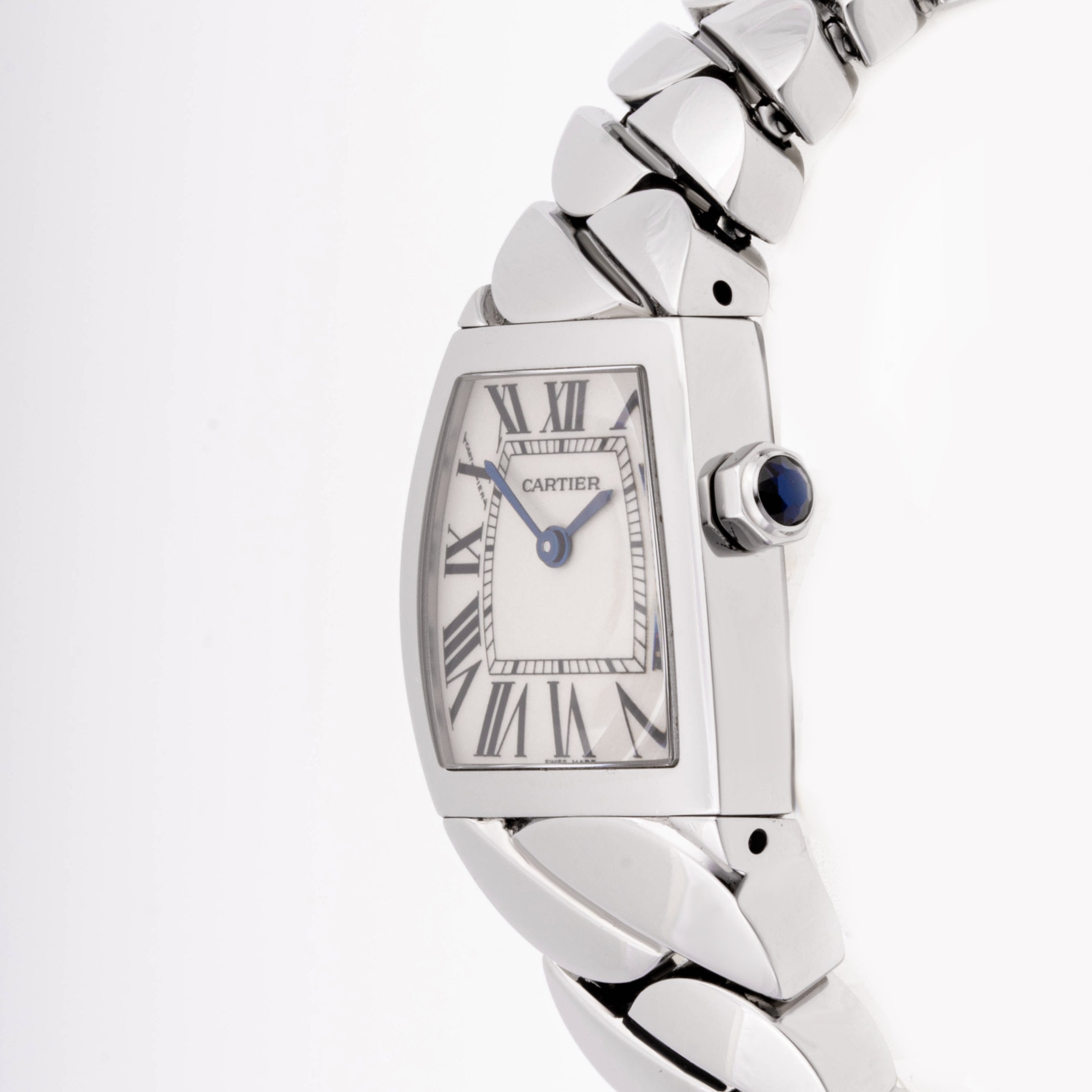 Cartier La Dona 22 mm Stainless Steel 2902 White  Dial | Roman Numerals hour markers, Smooth bezel