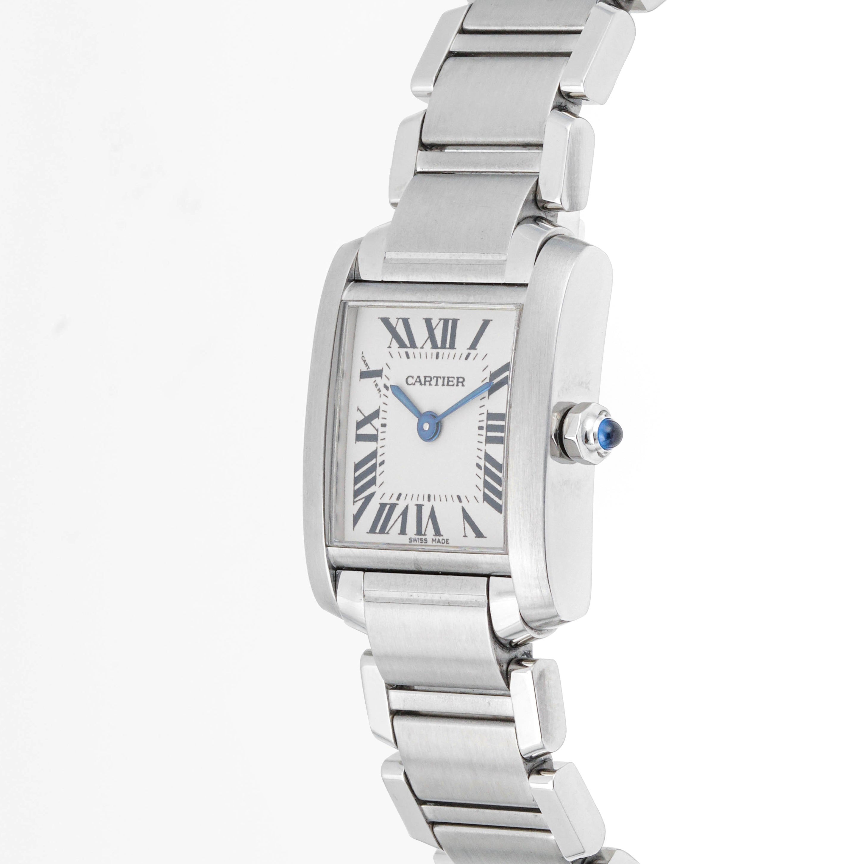 Cartier Tank Française 20x25mm Stainless Steel & Yellow Gold 2384 Off-White Dial | Roman Numerals hour markers, Smooth bezel