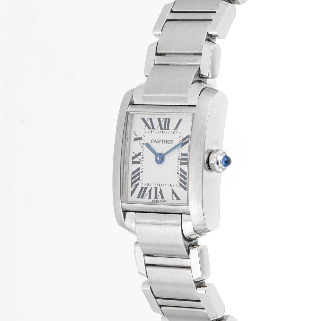 Cartier Tank Française 20x25mm Stainless Steel & Yellow Gold 2384 Off-White Dial | Roman Numerals hour markers, Smooth bezel