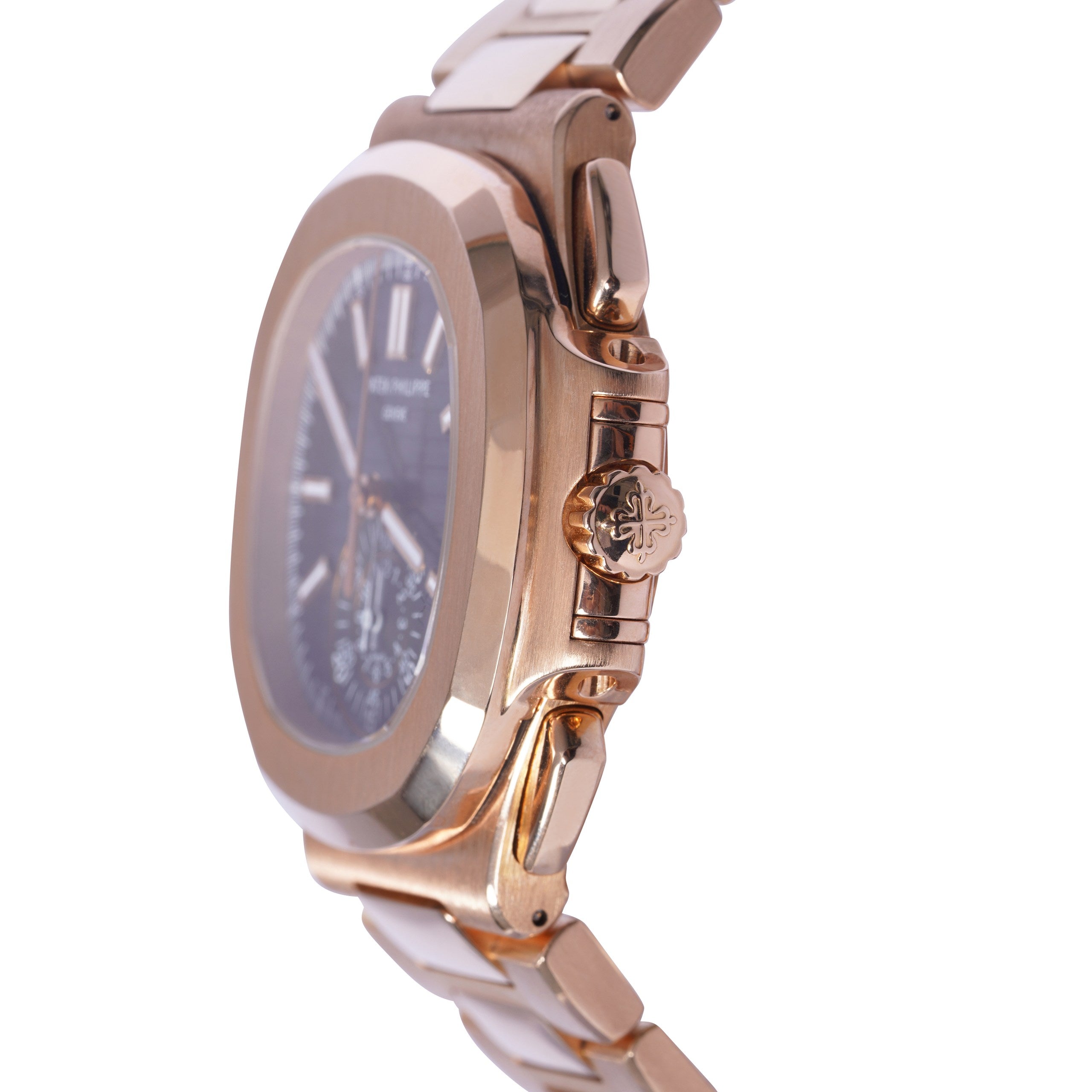 Patek Philippe Nautilus Rose Gold 5980/1R-001 | Travel Time Chronograph | Rose gold Band|