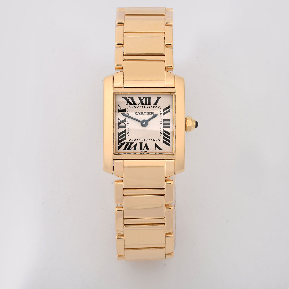 Cartier Tank Francaise Small Yellow Gold White Roman Dial W50002N2