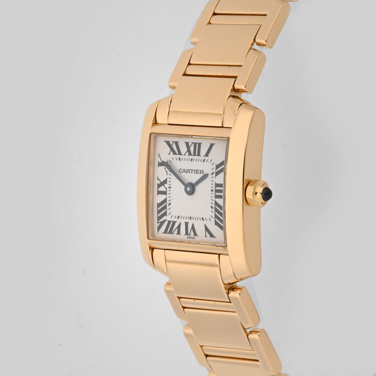 Cartier Tank Francaise Small Yellow Gold White Roman Dial W50002N2