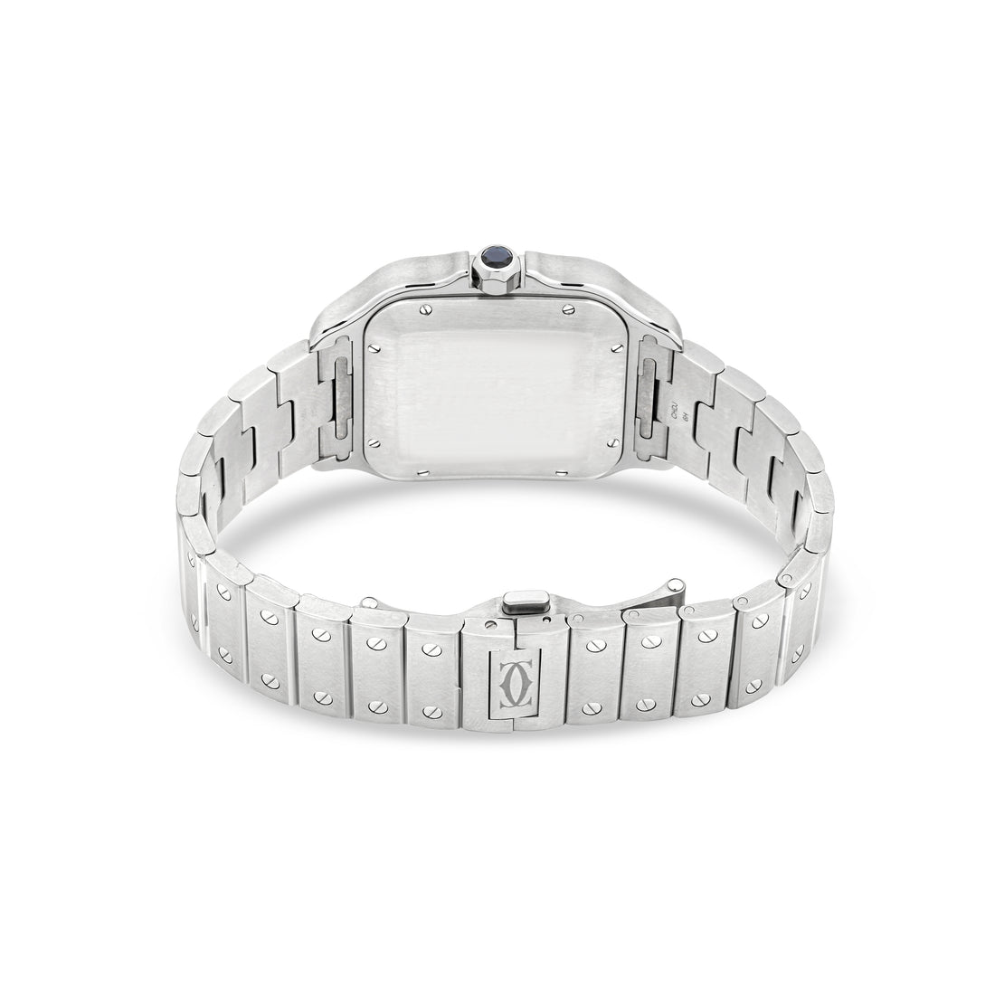 Cartier Santos 38 mm Stainless Steel 4072 Brown Dial | Roman Numerals hour markers, Smooth bezel