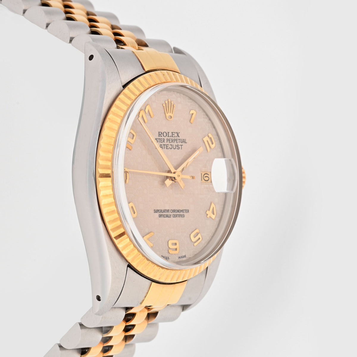 Rolex Datejust 36mm Two Tone Computer Arabic Dial Jubilee Band 16013 Papers