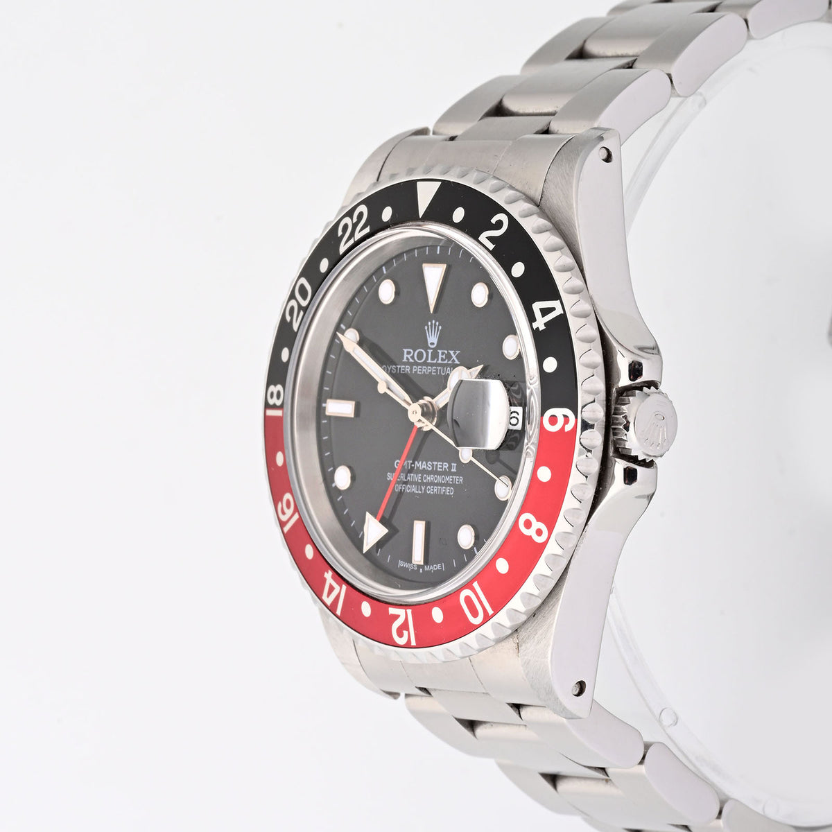 Rolex Gmt Master II Coke Stainless Steel Black Dial Oyster Band 16710 Papers