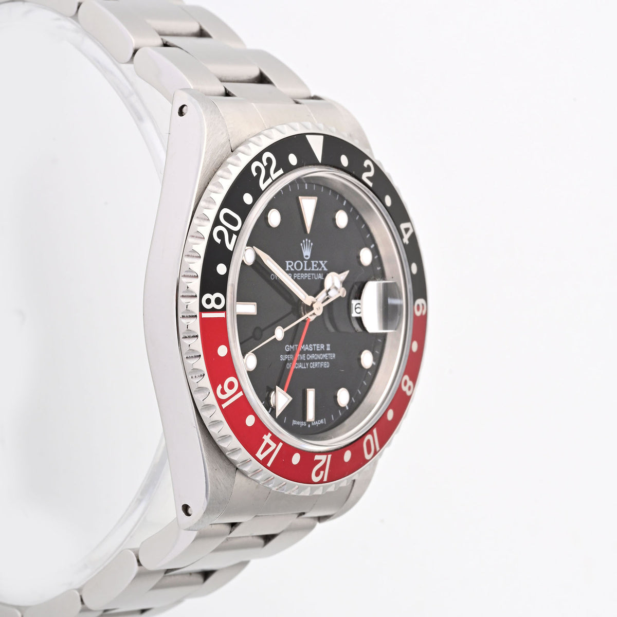 Rolex Gmt Master II Coke Stainless Steel Black Dial Oyster Band 16710 Papers