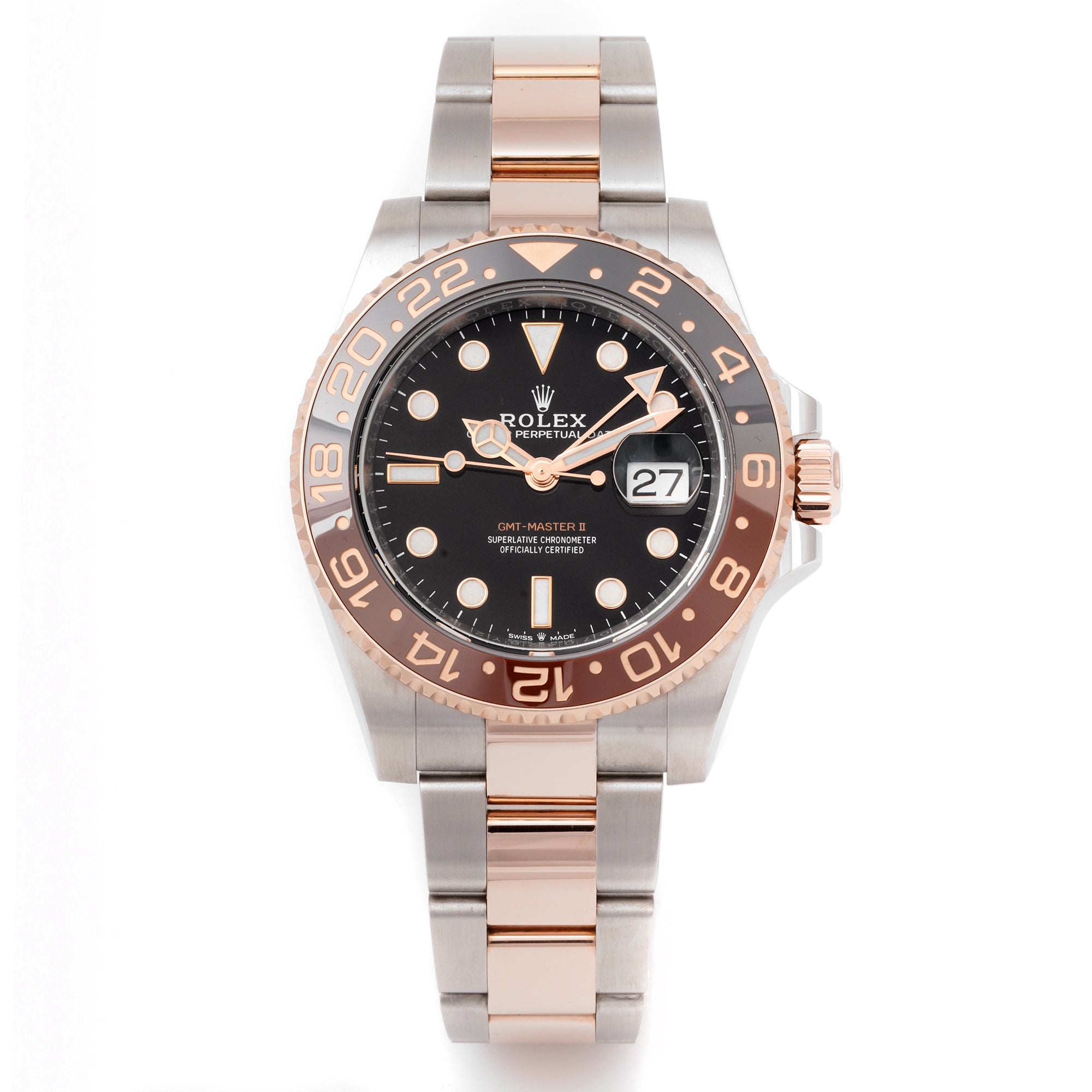 Rolex GMT-Master II 40mm Stainless Steel & Rose Gold 126711 Black Dial | Root Beer