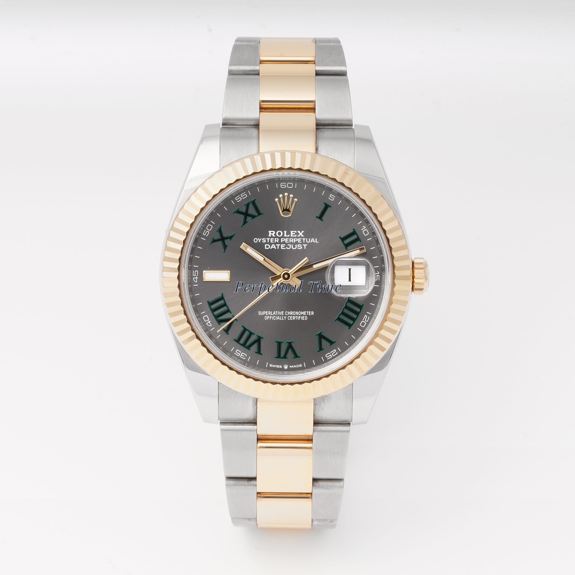 Rolex Datejust 41 Slate Green Roman Dial on Oyster band 126333 Card 2020