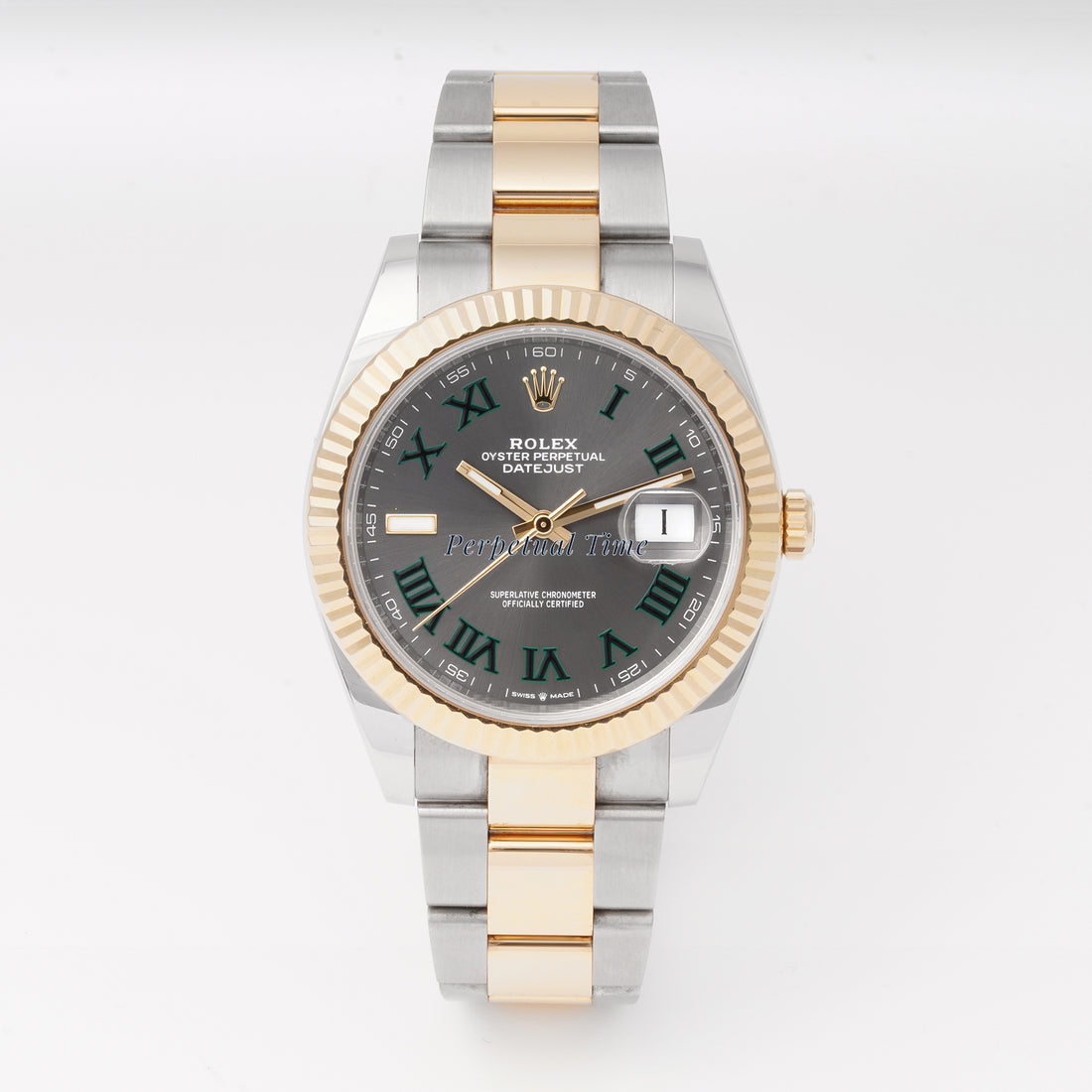 Rolex Datejust 41 Slate Green Roman Dial on Oyster band 126333 Card 2020