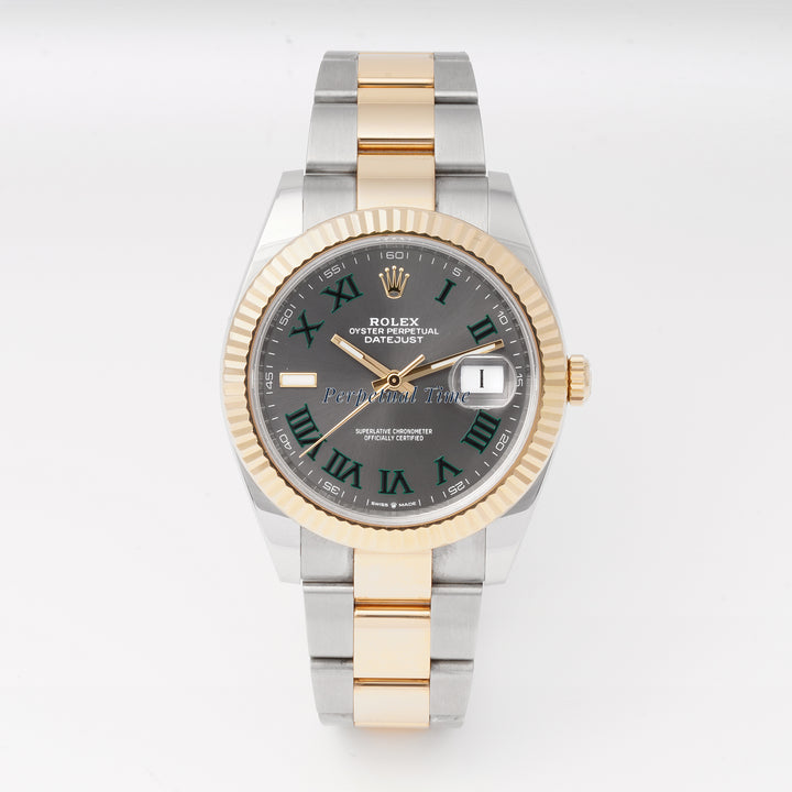 Rolex Datejust 41 Slate Green Roman Dial on Oyster band 126333 Card 2020
