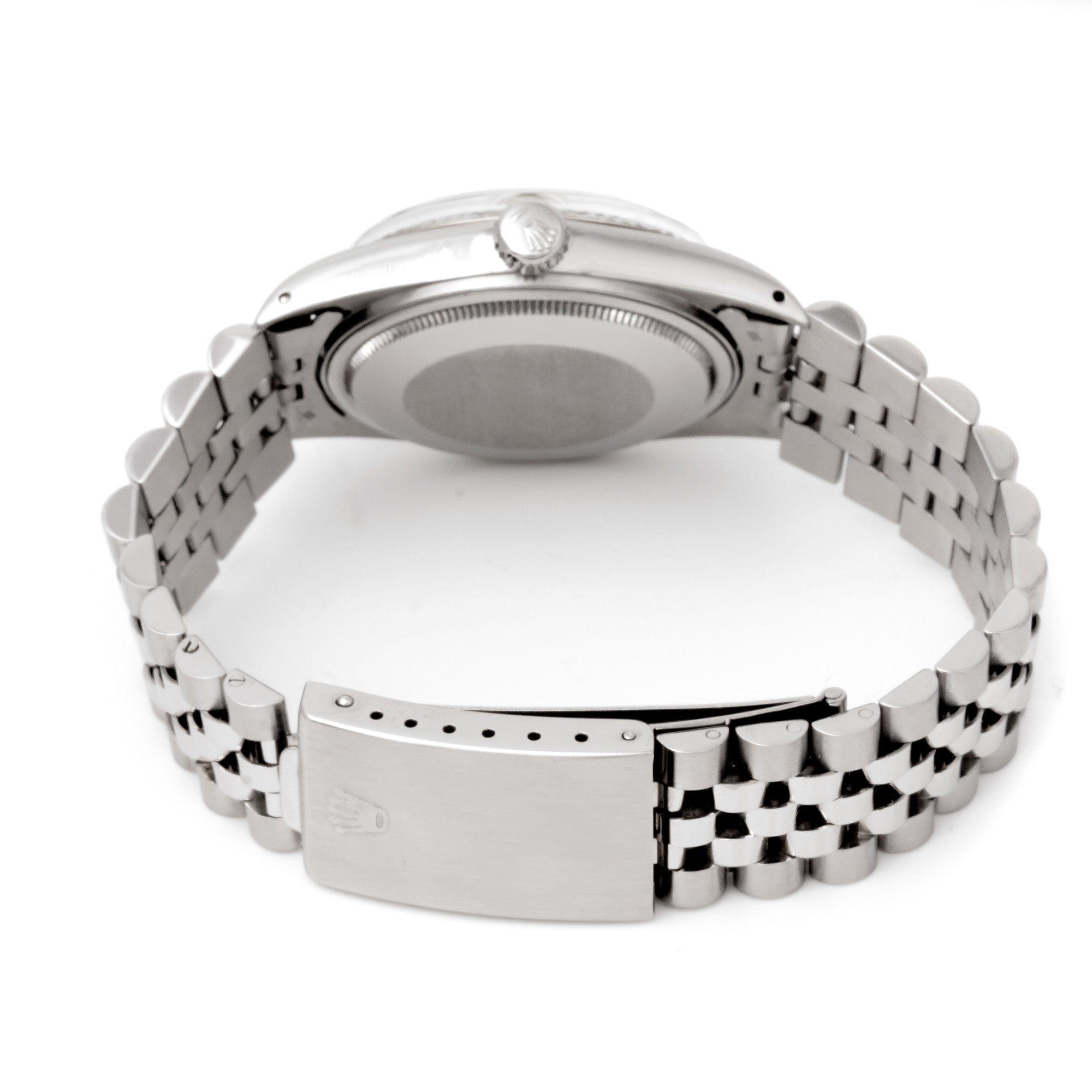 Rolex Datejust 36mm Stainless Steel & White Gold 16014 Silver Linen Dial | Stick hour markers, Fluted bezel