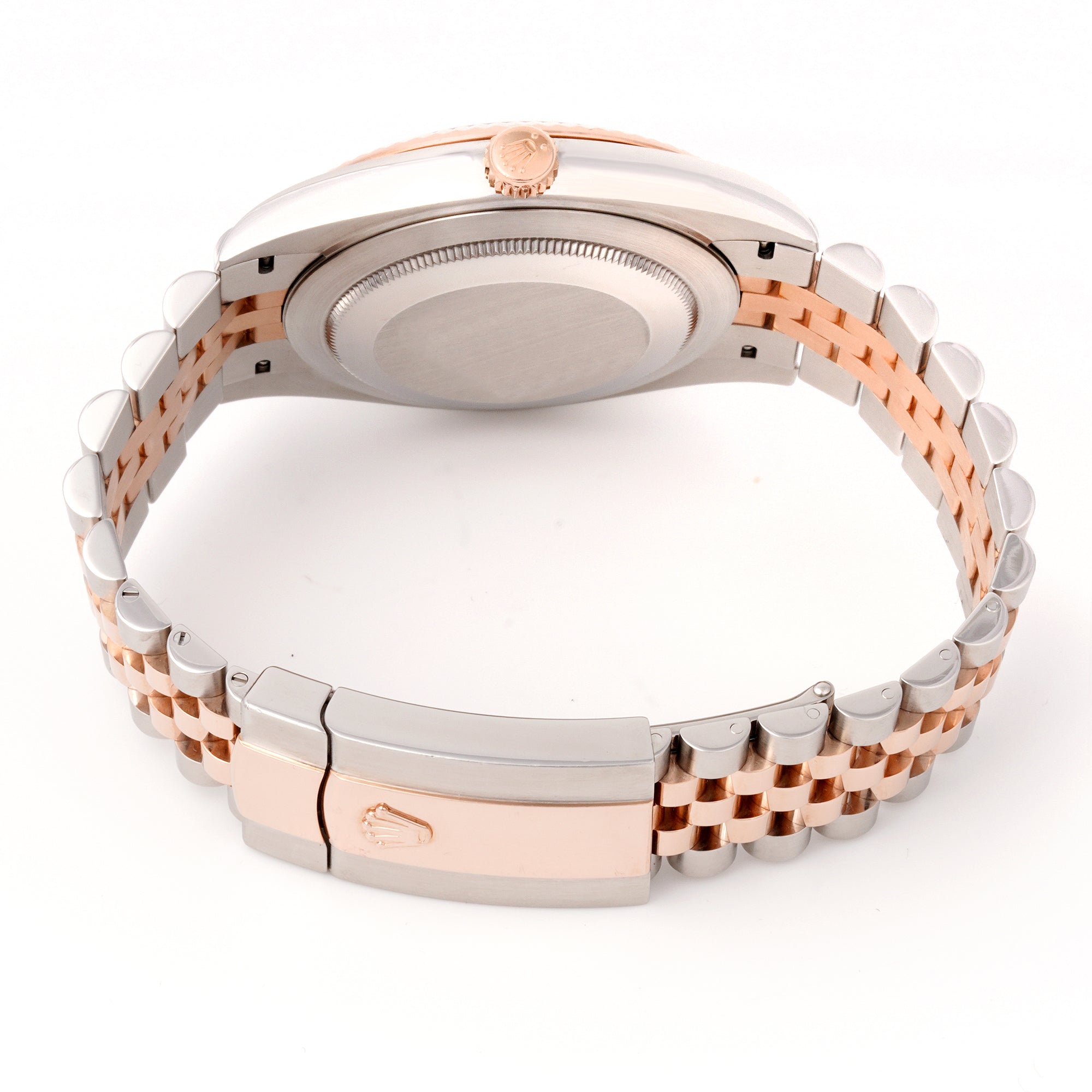 Rolex Datejust  41mm Stainless Steel & Rose Gold 126331 Silver Dial | Index hour markers, Fluted bezel