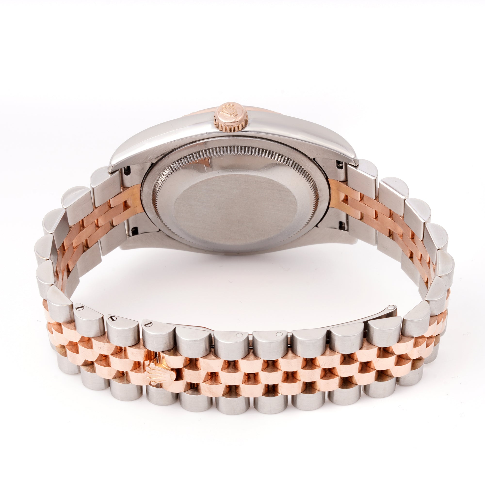 Rolex Datejust 36mm Stainless Steel & Rose Gold 116231 Silver Dial | Diamond hour markers, Fluted bezel