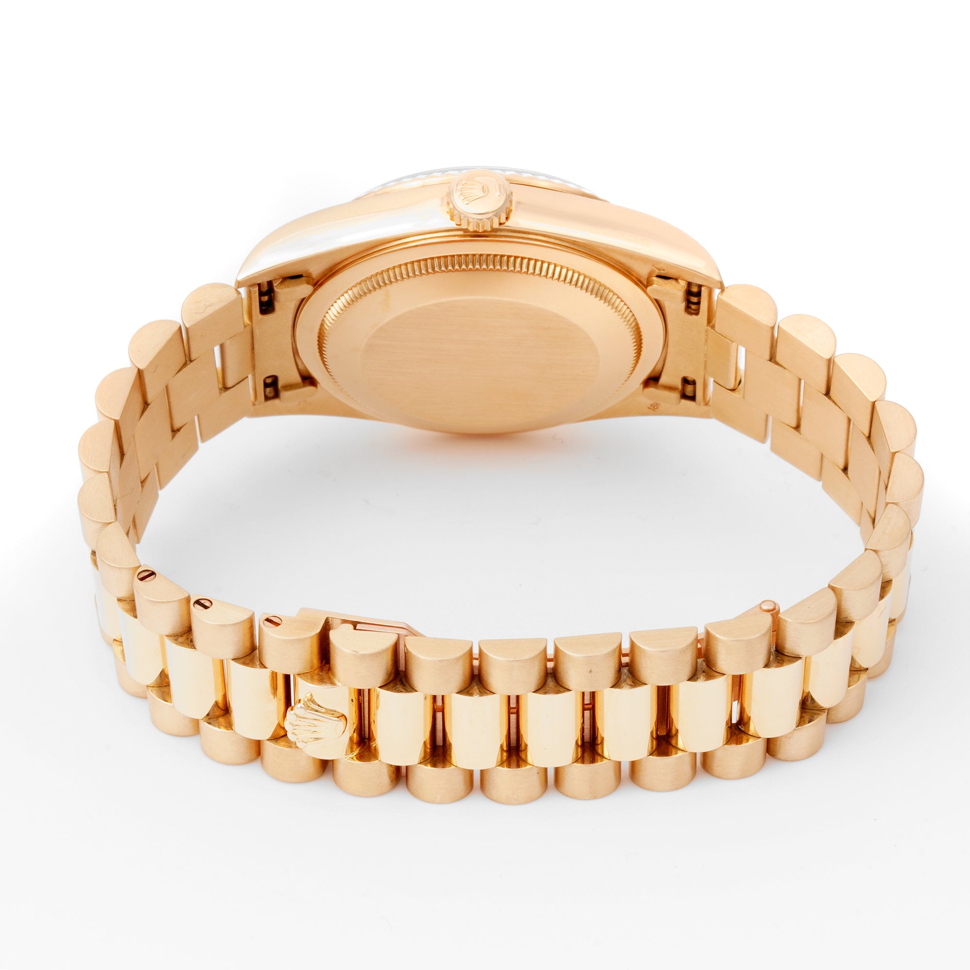 Rolex Day-Date 36mm Yellow Gold 18238 Champagne Dial | Diamond hour markers, Fluted bezel