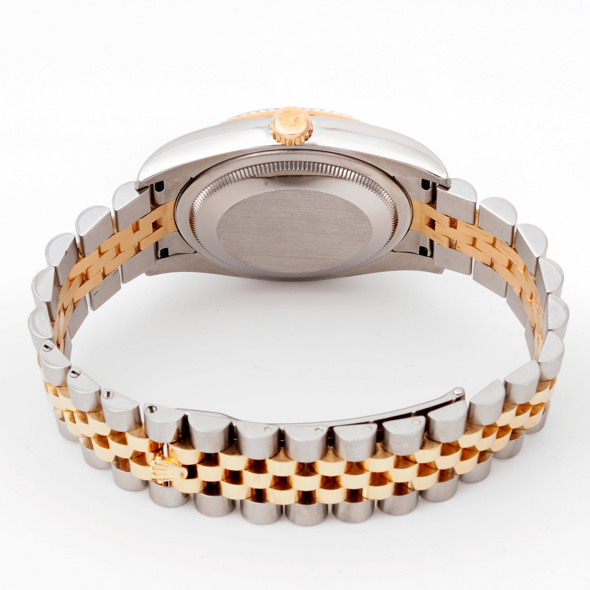 Rolex Datejust 36mm Stainless Steel & Yellow Gold 116233 Black Jubilee Dial | Roman Numerals hour markers, Fluted bezel