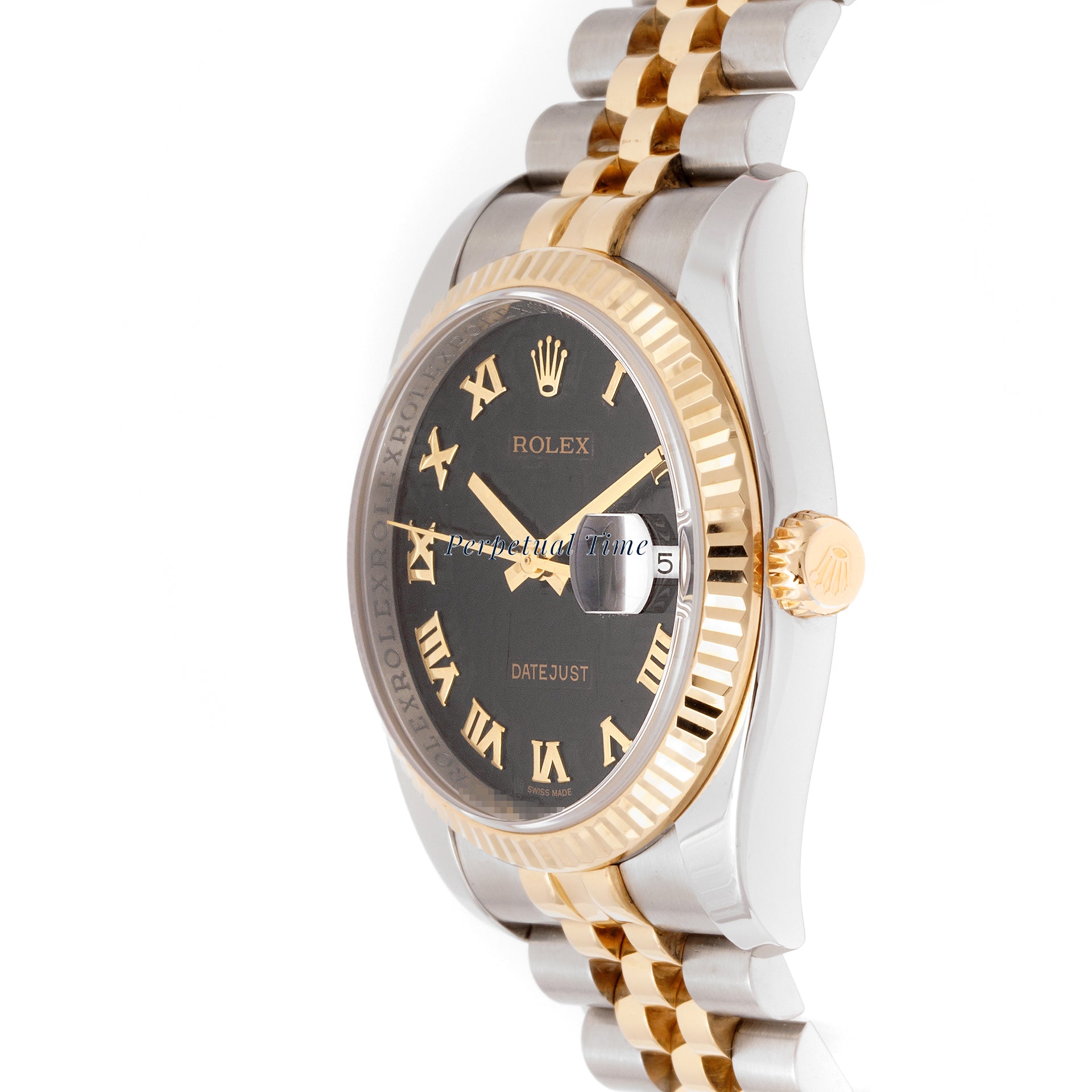 Rolex Datejust 36 Black Roman computer Dial on Jubilee band 116233 Card 2011