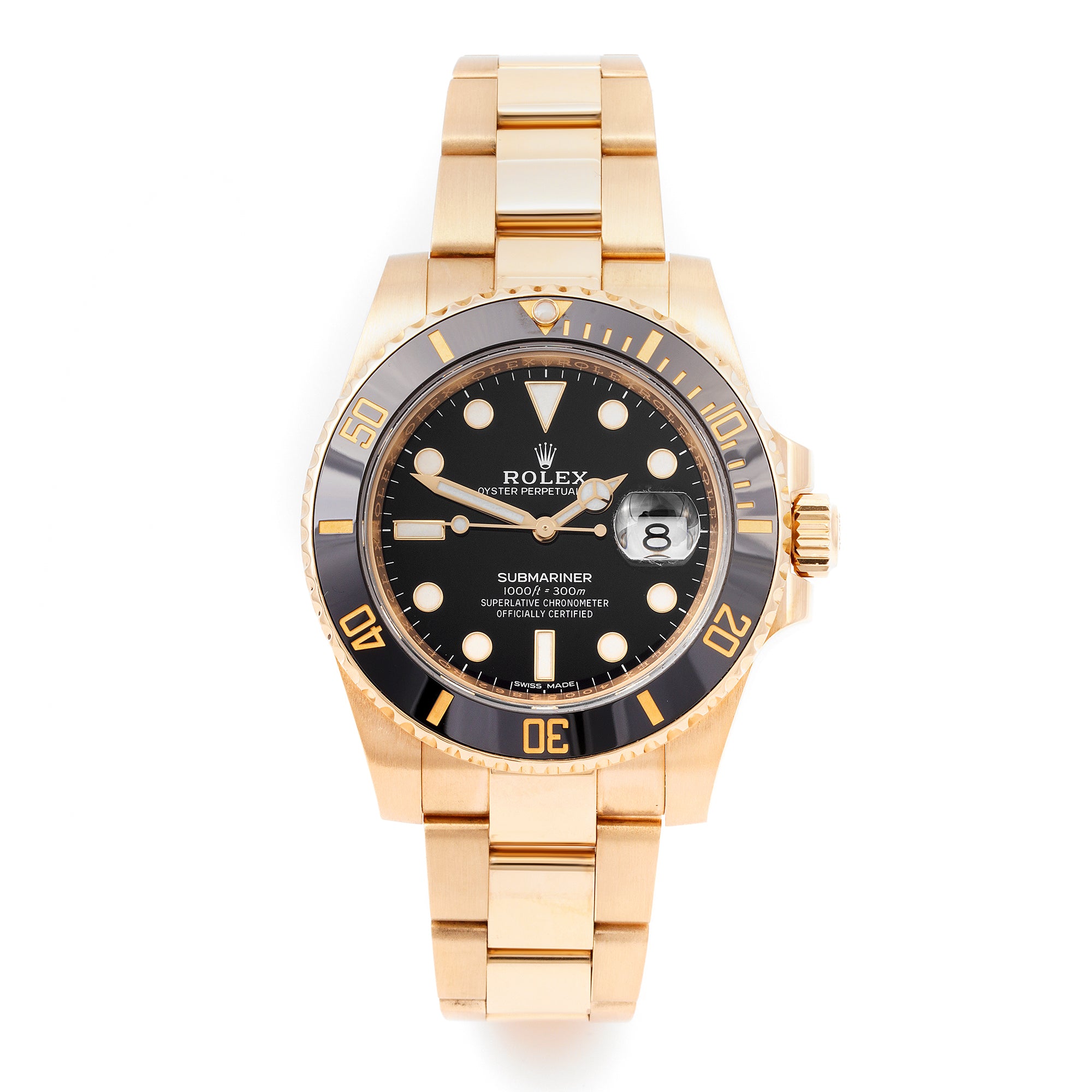 Rolex Submariner 40mm Yellow Gold 116618LN Black Dial | Black Ceramic bezel | Oyster band