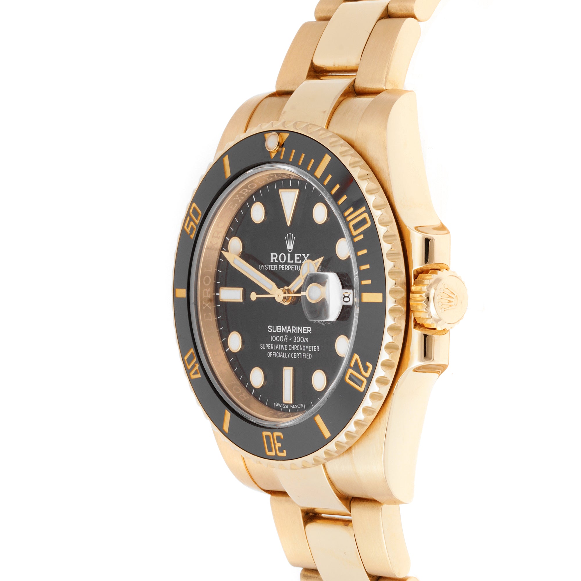 Rolex Submariner 40mm Yellow Gold 116618LN Black Dial | Black Ceramic bezel | Oyster band