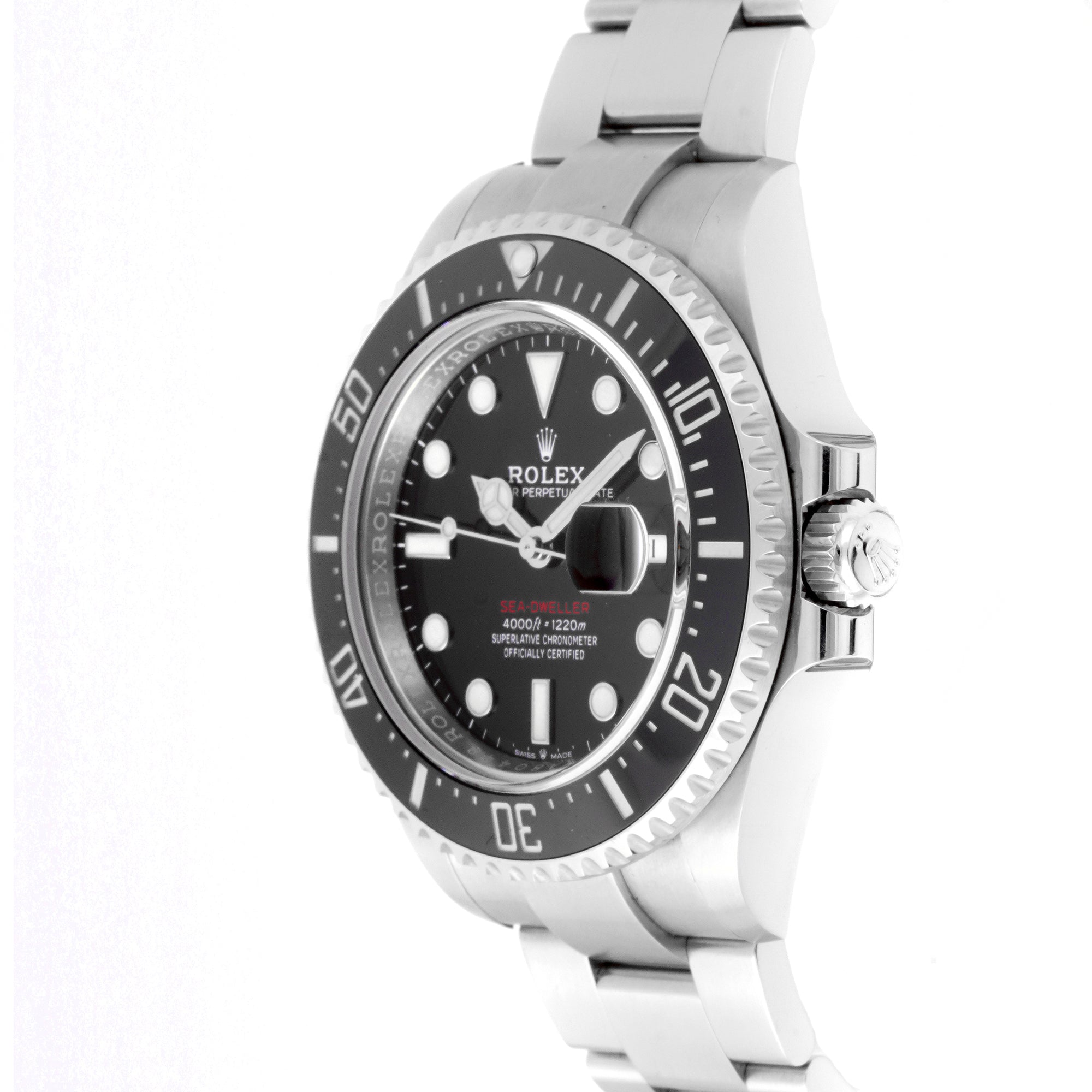 Rolex Sea-Dweller 43mm Stainless Steel 126600 Black Dial | Luminous Round & Index hour markers, Unidirectional Rotatable bezel