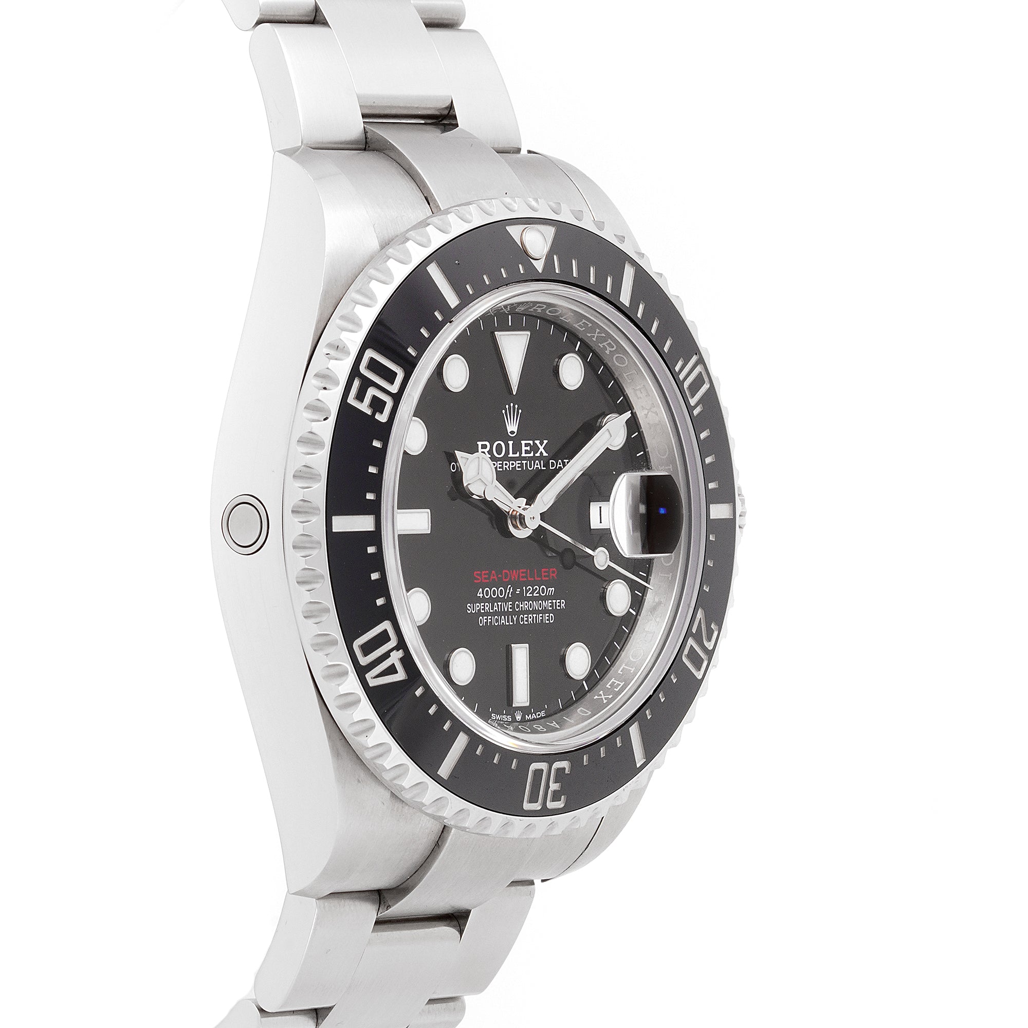 Rolex Sea-Dweller 43mm Stainless Steel 126600 Black Dial | Luminous Round & Index hour markers, Unidirectional Rotatable bezel