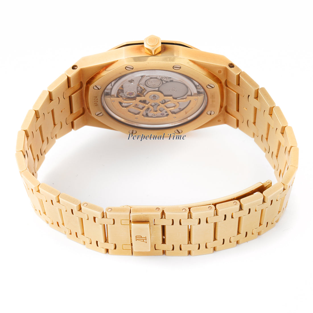 Audemars Piguet Royal Oak 39mm Yellow Gold 15202BA Silver Tapisserie Dial |  Octagonal bezel