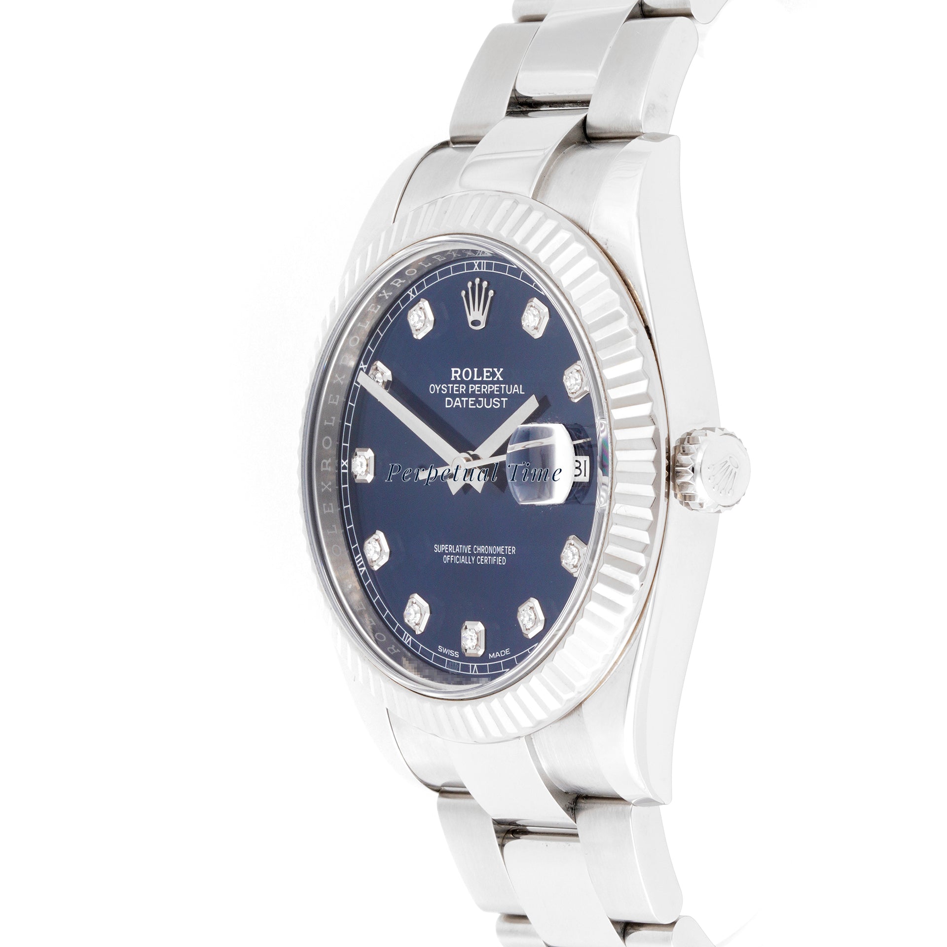Rolex Datejust 41 Blue Diamond Dial on Oyster band 126334 Card 2018