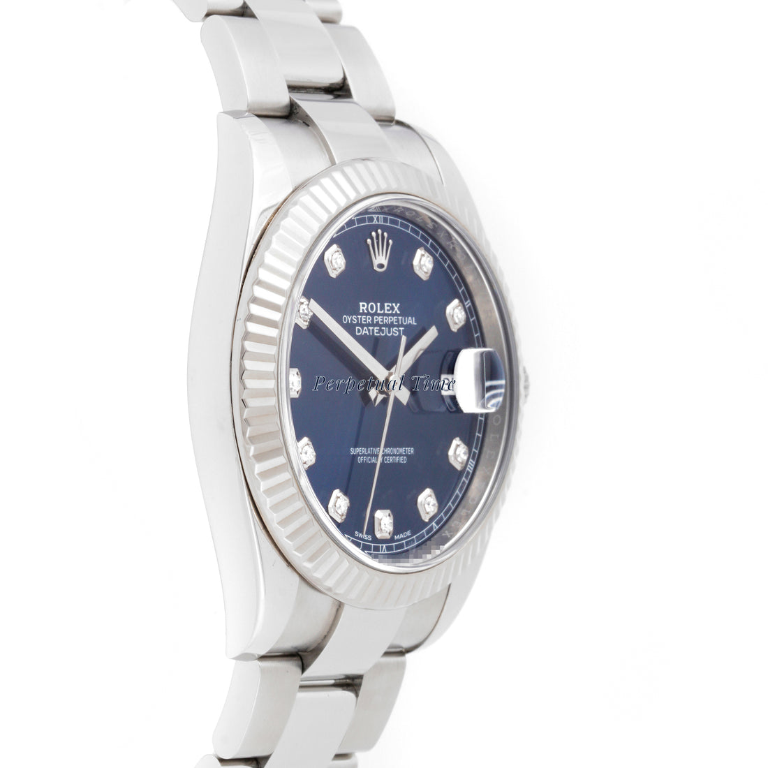Rolex Datejust 41 Blue Diamond Dial on Oyster band 126334 Card 2018
