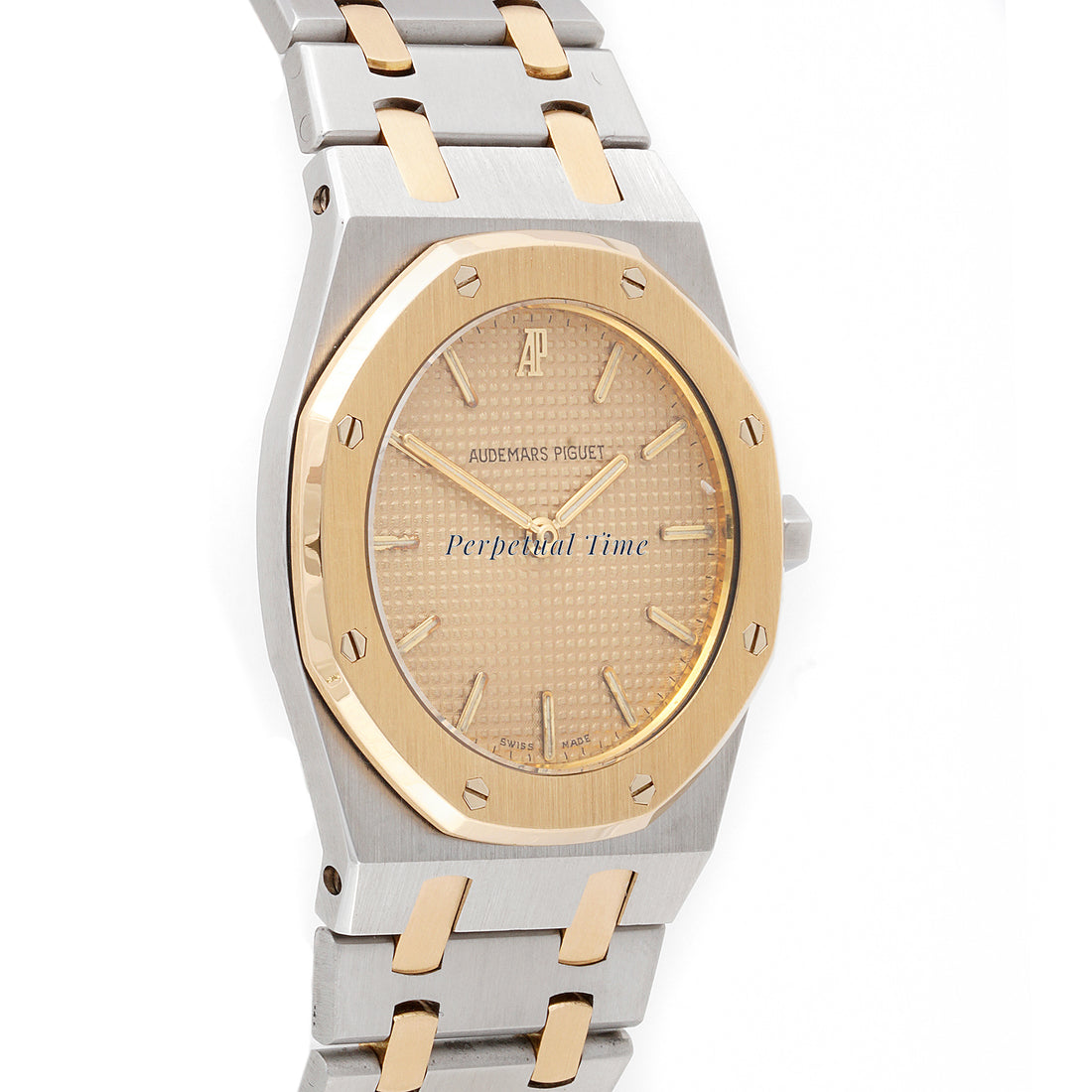 Audemars Piguet Royal Oak 33mm Stainless Steel & Yellow Gold 56303SA Champagne Dial | Stick hour markers, Octagonal bezel