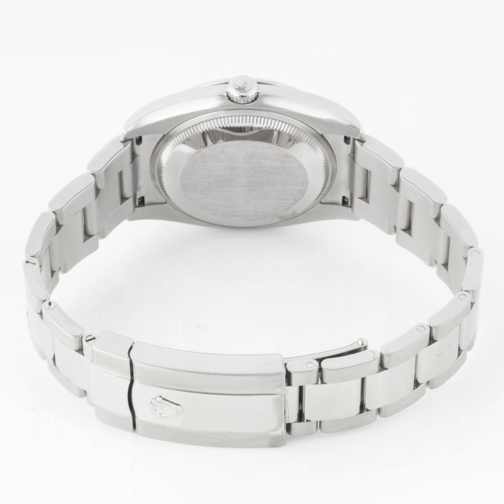 Rolex Datejust 34mm Stainless Steel 115200 White Dial | Index hour markers, Smooth bezel