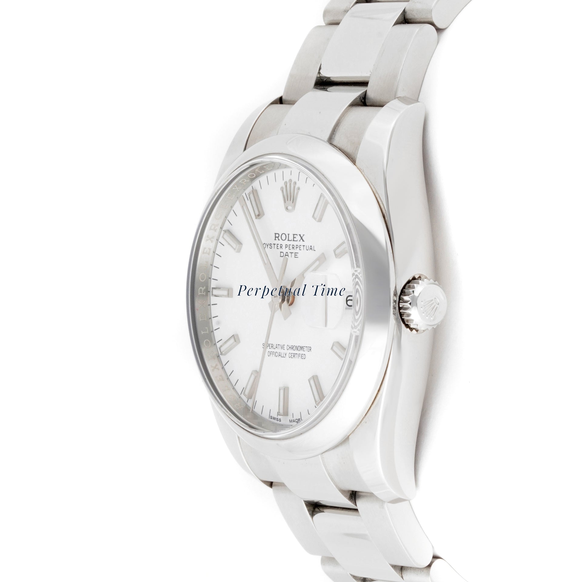 Rolex Date 34mm Stainless Steel 115200 White Index Dial Oyster Band