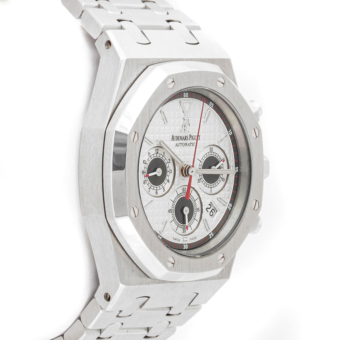 Audemars Piguet Royal Oak Chronograph 39mm Stainless Steel 26300st Silver Tapisserie Dial |