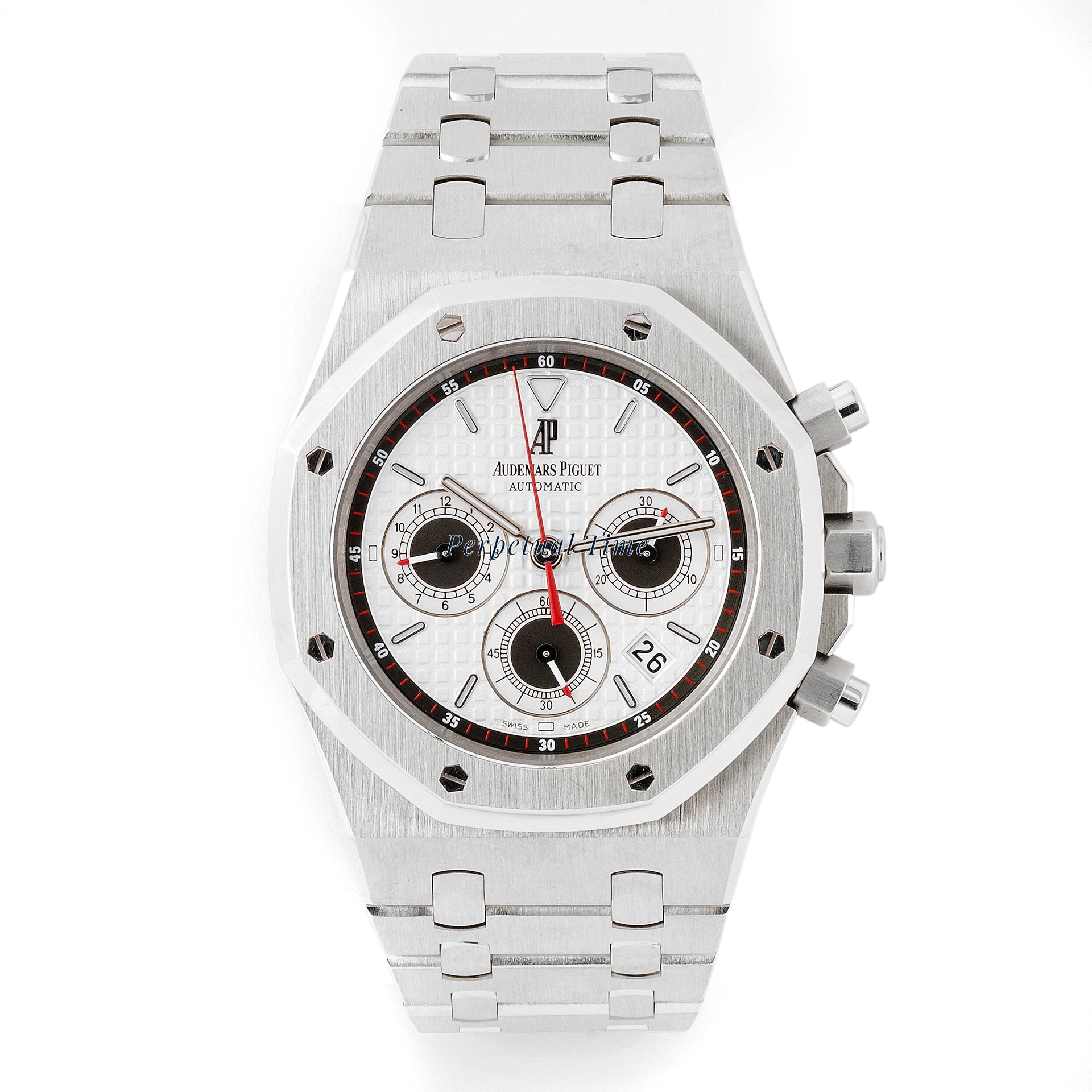 Audemars Piguet Royal Oak Chronograph 39mm Stainless Steel 26300st Silver Tapisserie Dial |