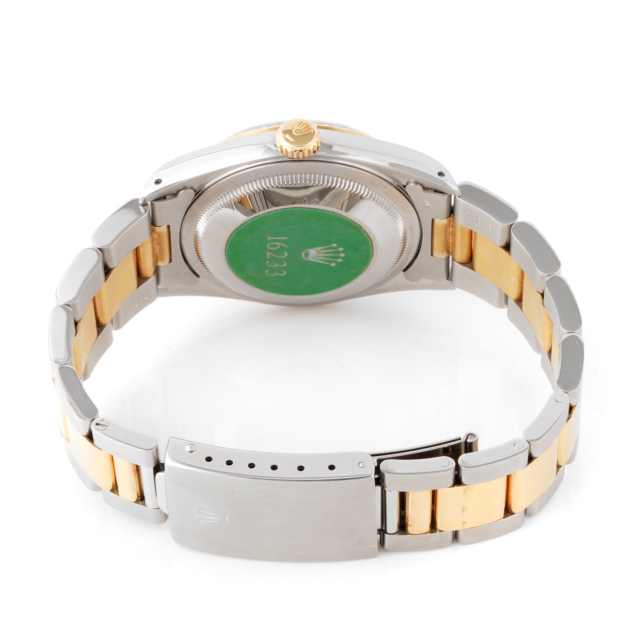 Rolex Datejust 36mm Stainless Steel & Yellow Gold 16233 Ivory Pyramid Dial | Roman Numerals hour markers, Fluted bezel