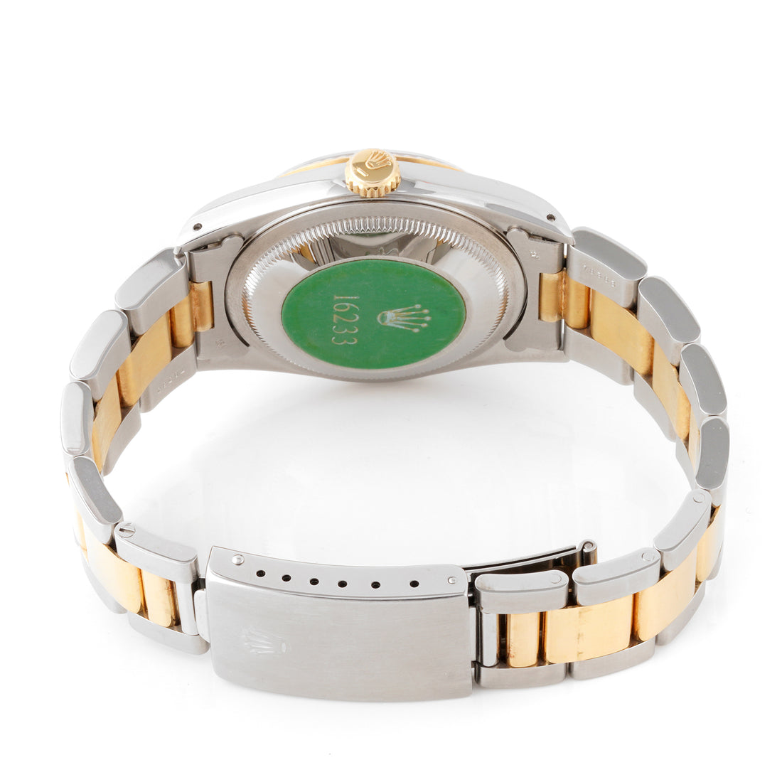 Rolex Datejust 36mm Stainless Steel & Yellow Gold 16233 Ivory Pyramid Dial | Roman Numerals hour markers, Fluted bezel