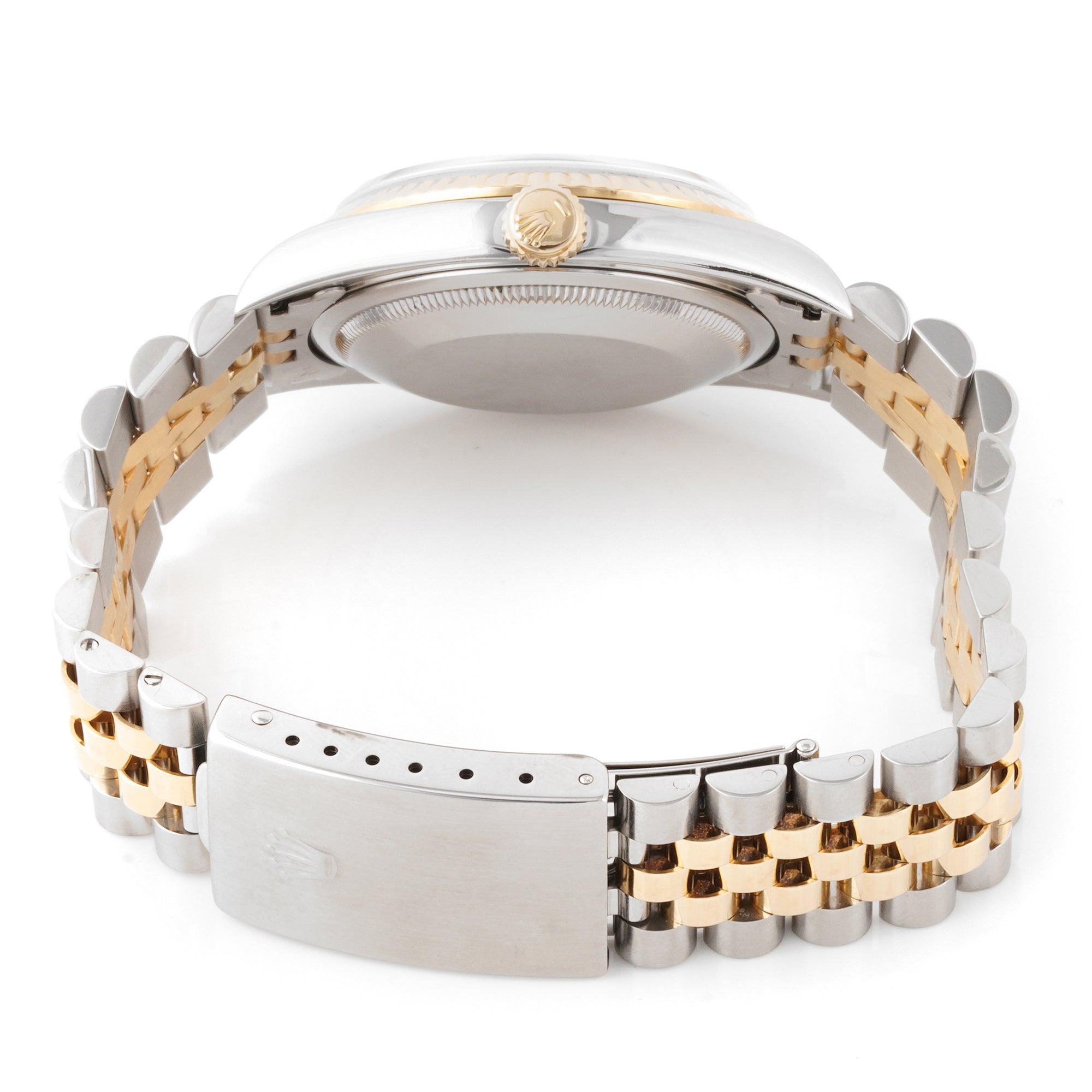 Rolex Datejust 36mm Stainless Steel & Yellow Gold 16233 Blue Dial | Diamond hour markers, Fluted bezel