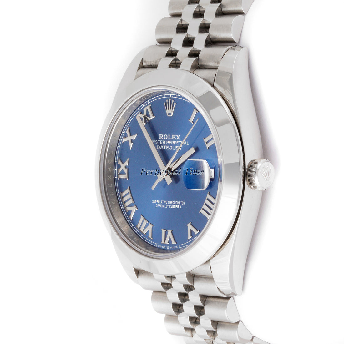 Rolex Datejust 41mm Stainless Steel 126300 Blue Roman Dial |Smooth bezel | Jubilee Band