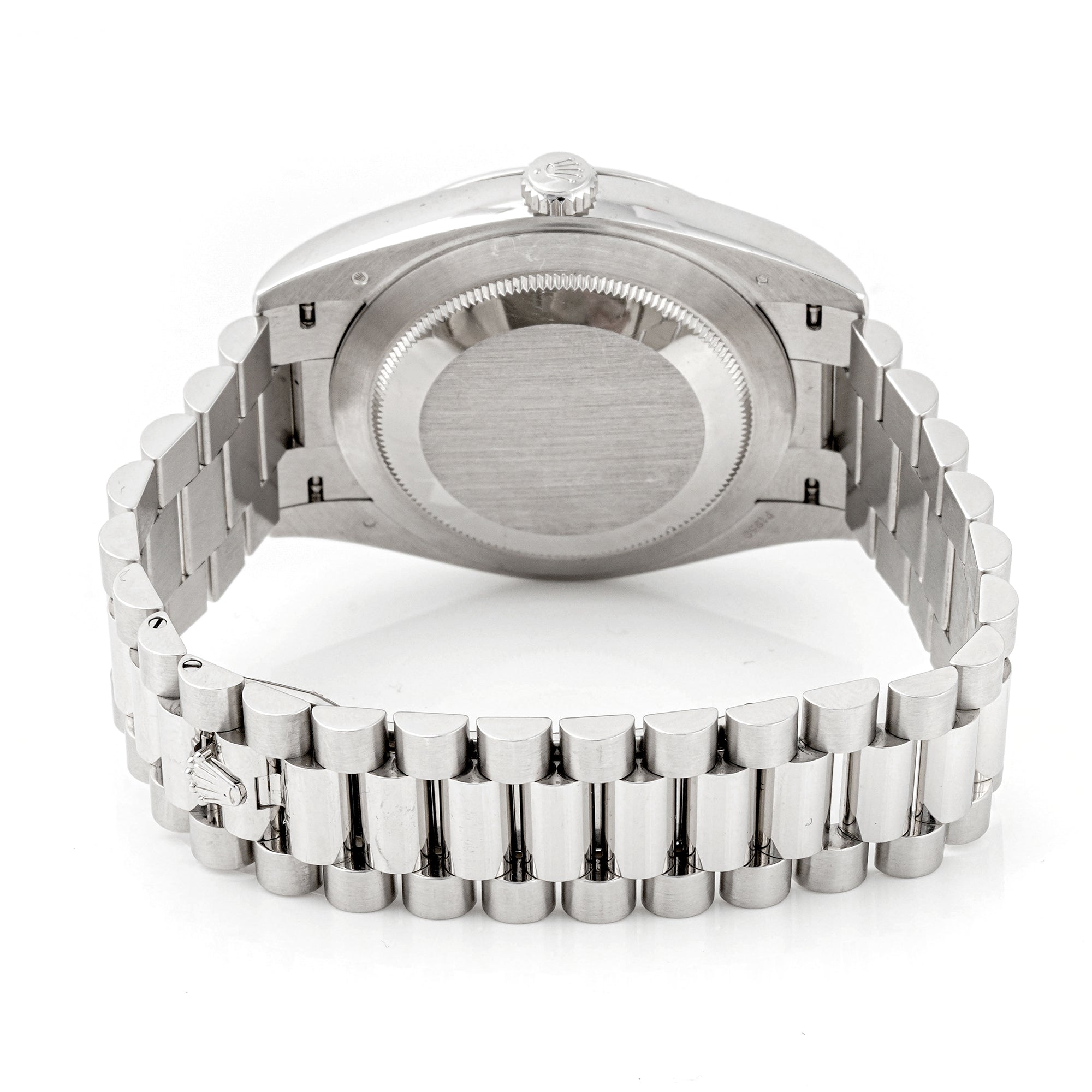 Rolex Day-Date 40 mm Platinum 228206 Ice Blue Dial | Diamond Baguette hour markers, Smooth bezel