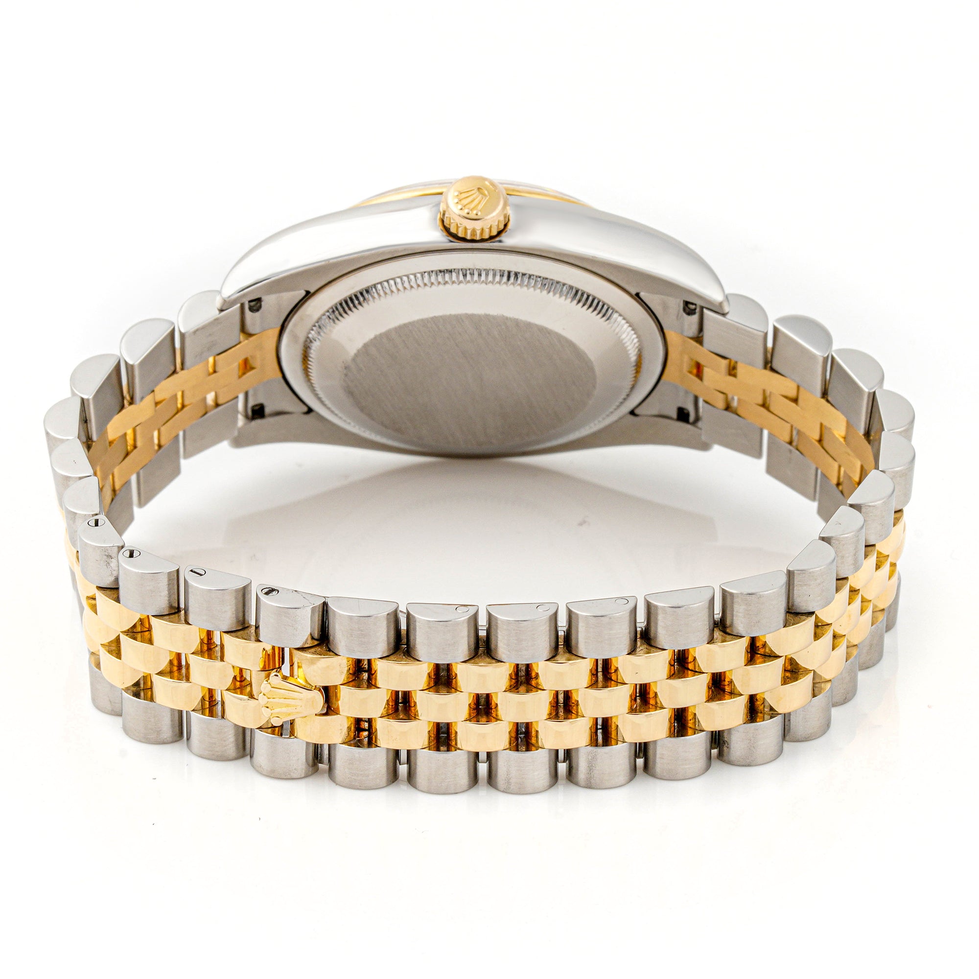 Rolex Datejust 36mm Stainless Steel & Yellow Gold 116233 Champagne Sunbeam Dial | Roman Numerals hour markers, Fluted bezel