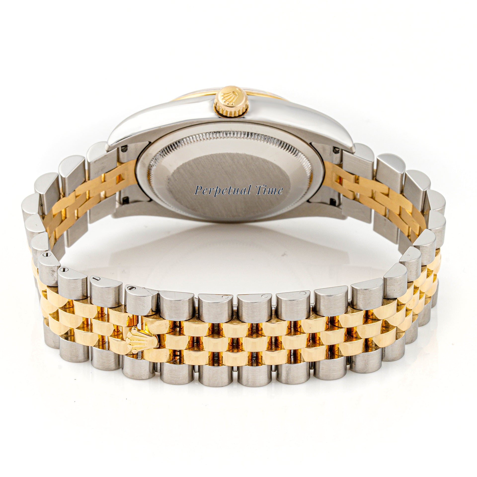 Rolex Datejust 36mm Stainless Steel & Yellow Gold 116233 Champagne Sunbeam Dial | Roman Numerals hour markers, Fluted bezel