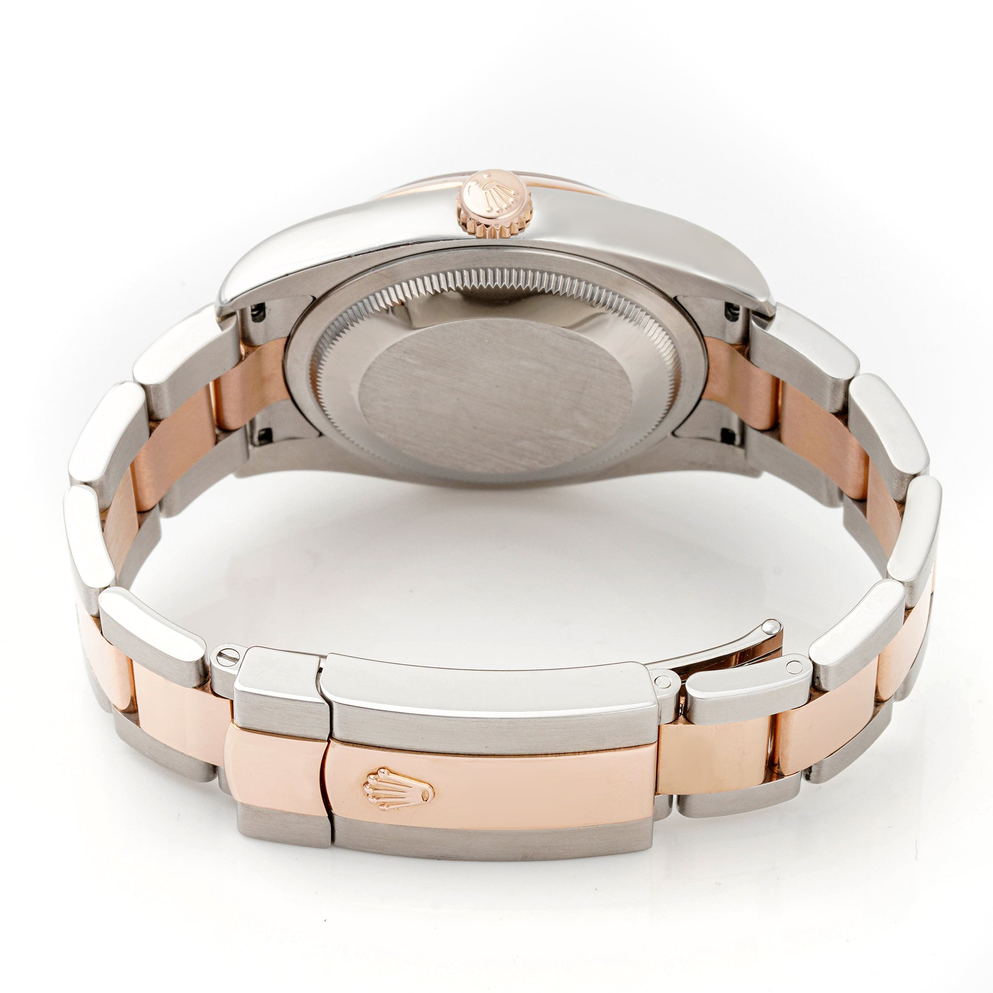 Rolex Datejust 36mm Stainless Steel & Rose Gold 116201 Black Dial | Roman Numerals hour markers, Smooth bezel