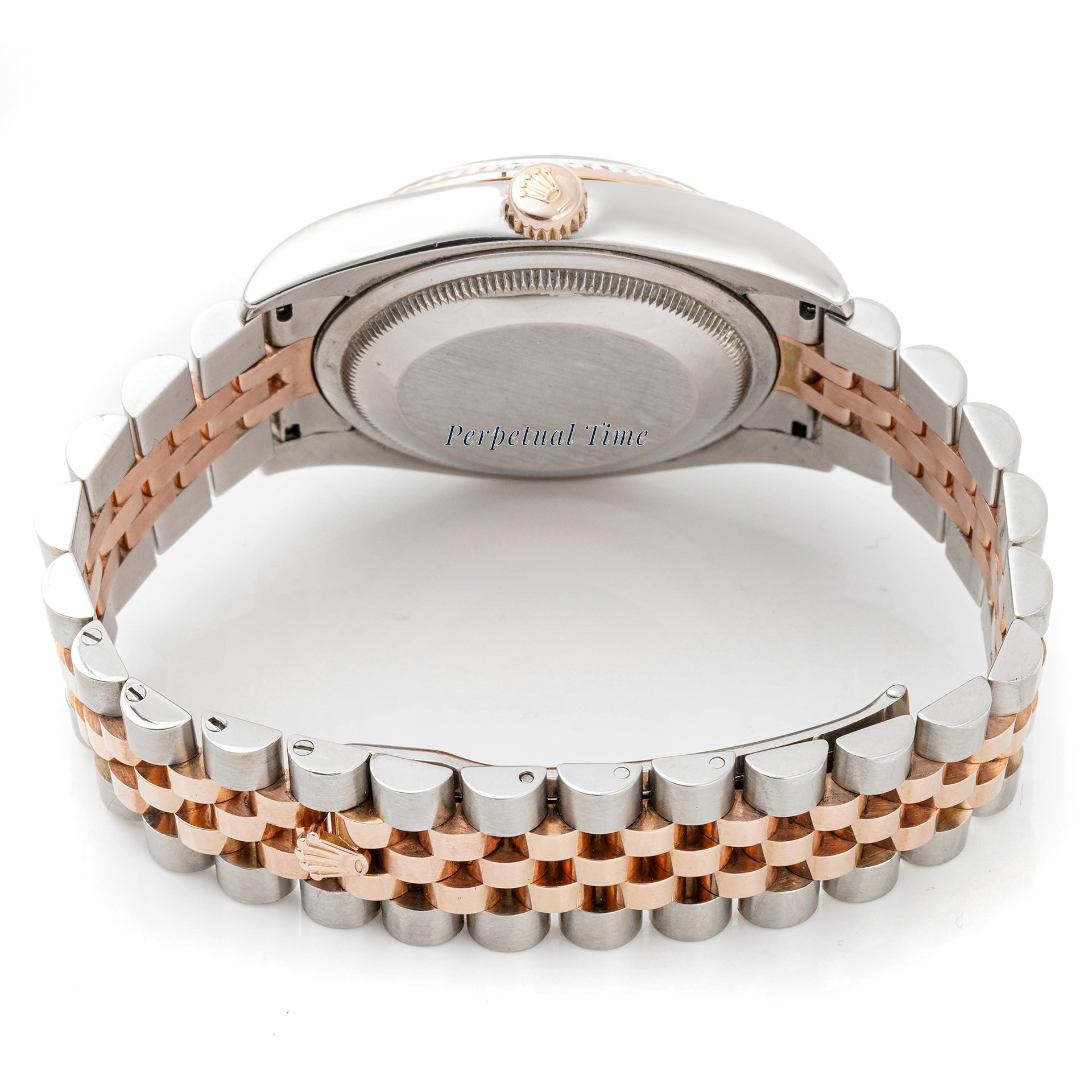 Rolex Datejust 36mm Stainless Steel & Rose Gold 116231 Black Dial | Diamond hour markers, Fluted bezel