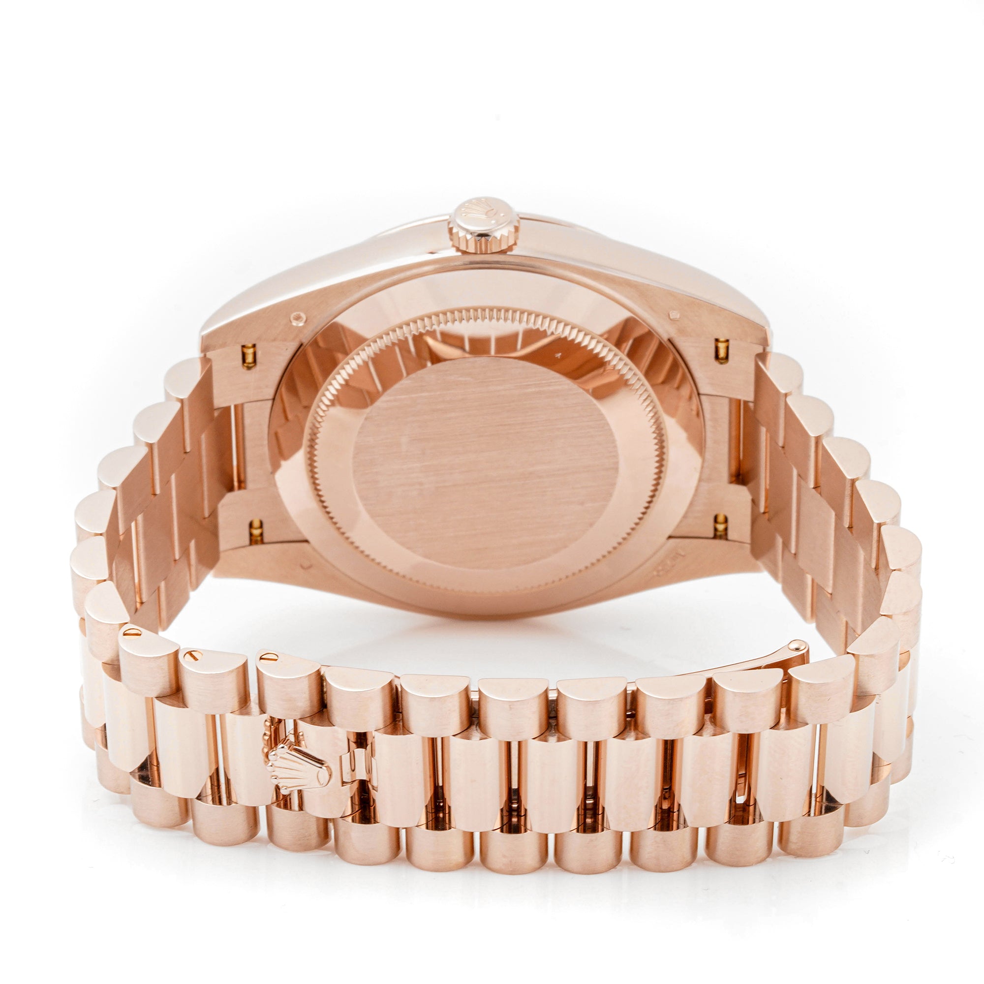 Rolex Day-Date 40 mm Rose Gold 228235 Silver Dial | Roman Numerals hour markers, Fluted bezel