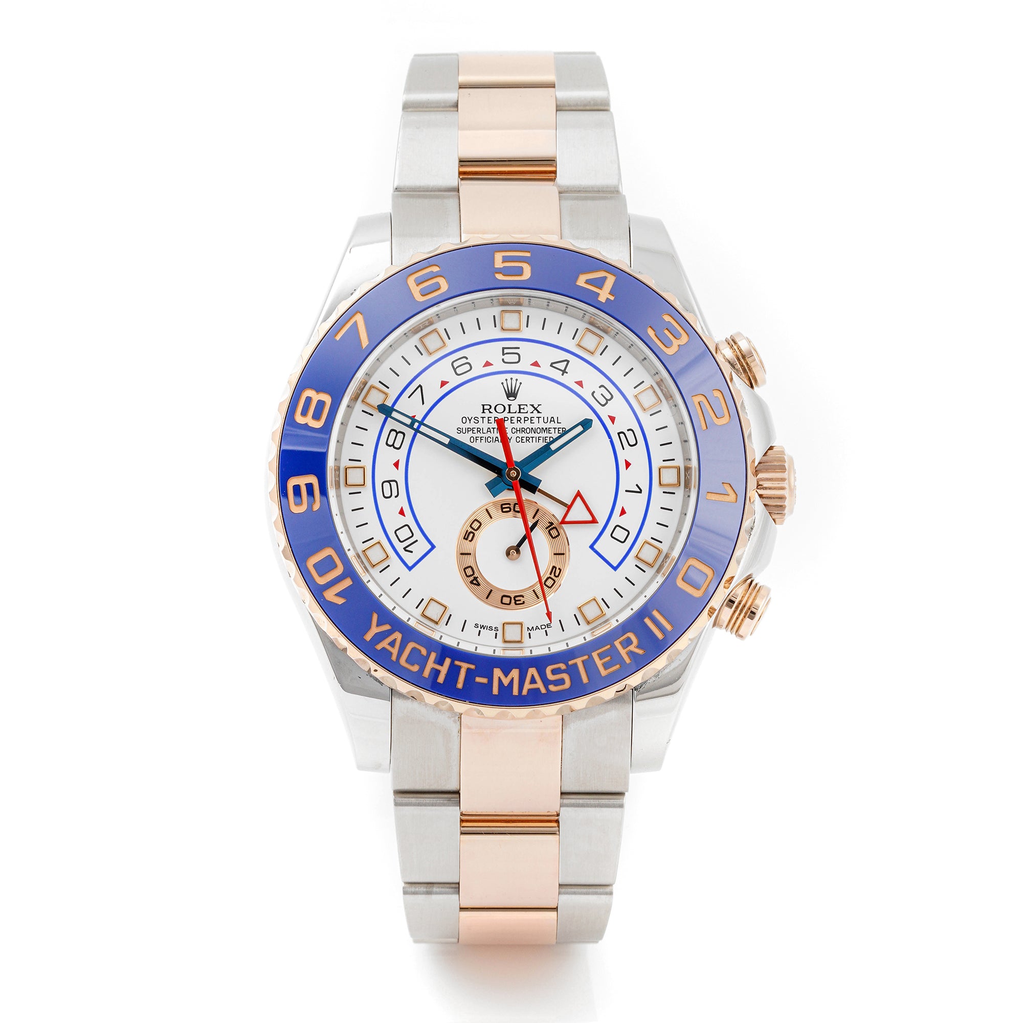 Rolex Yacht-Master II 44mm Stainless Steel & Rose Gold 116681 White Dial | Blue Hands