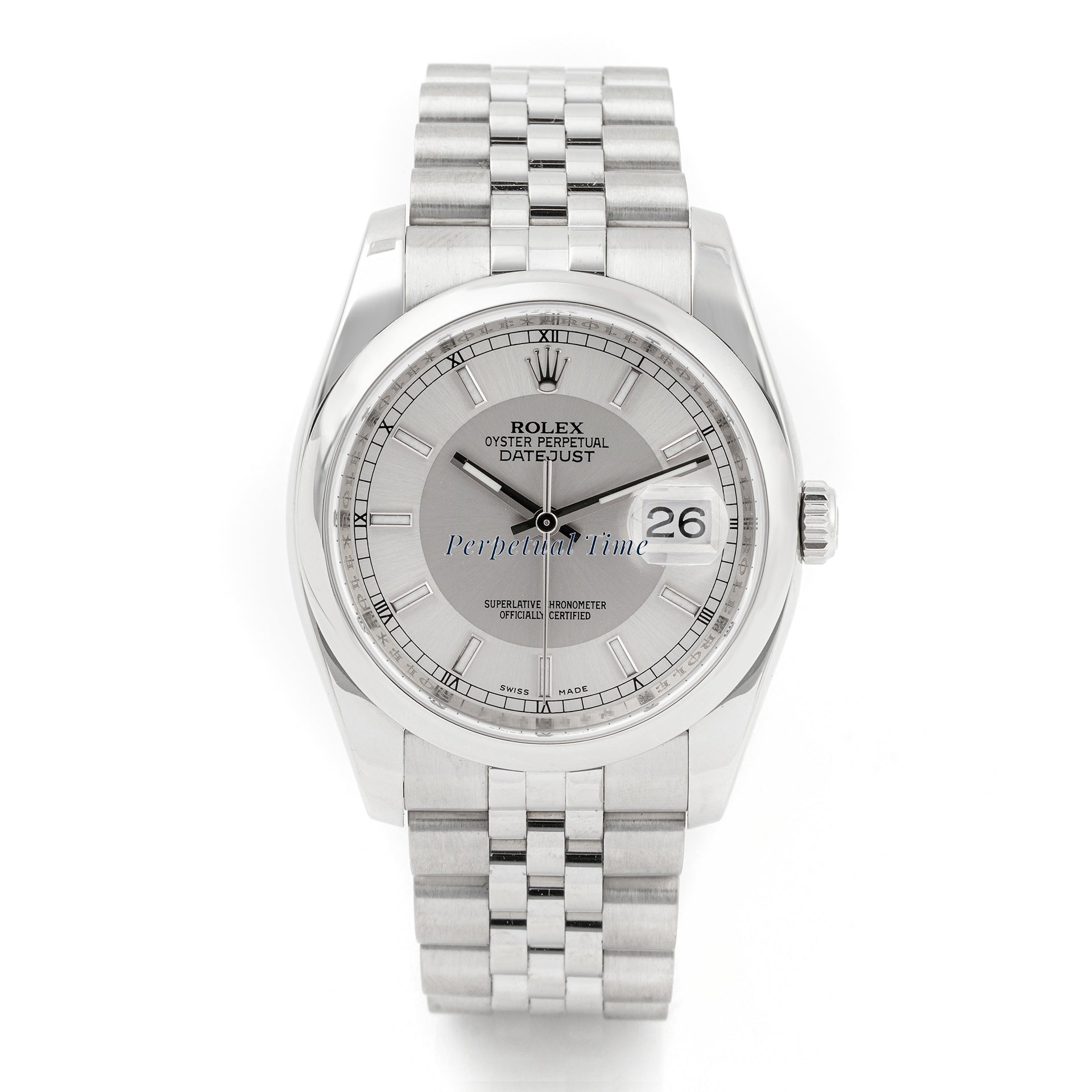 Rolex Datejust 36 Tuxedo Dial Dial on Jubilee band 116200 Card