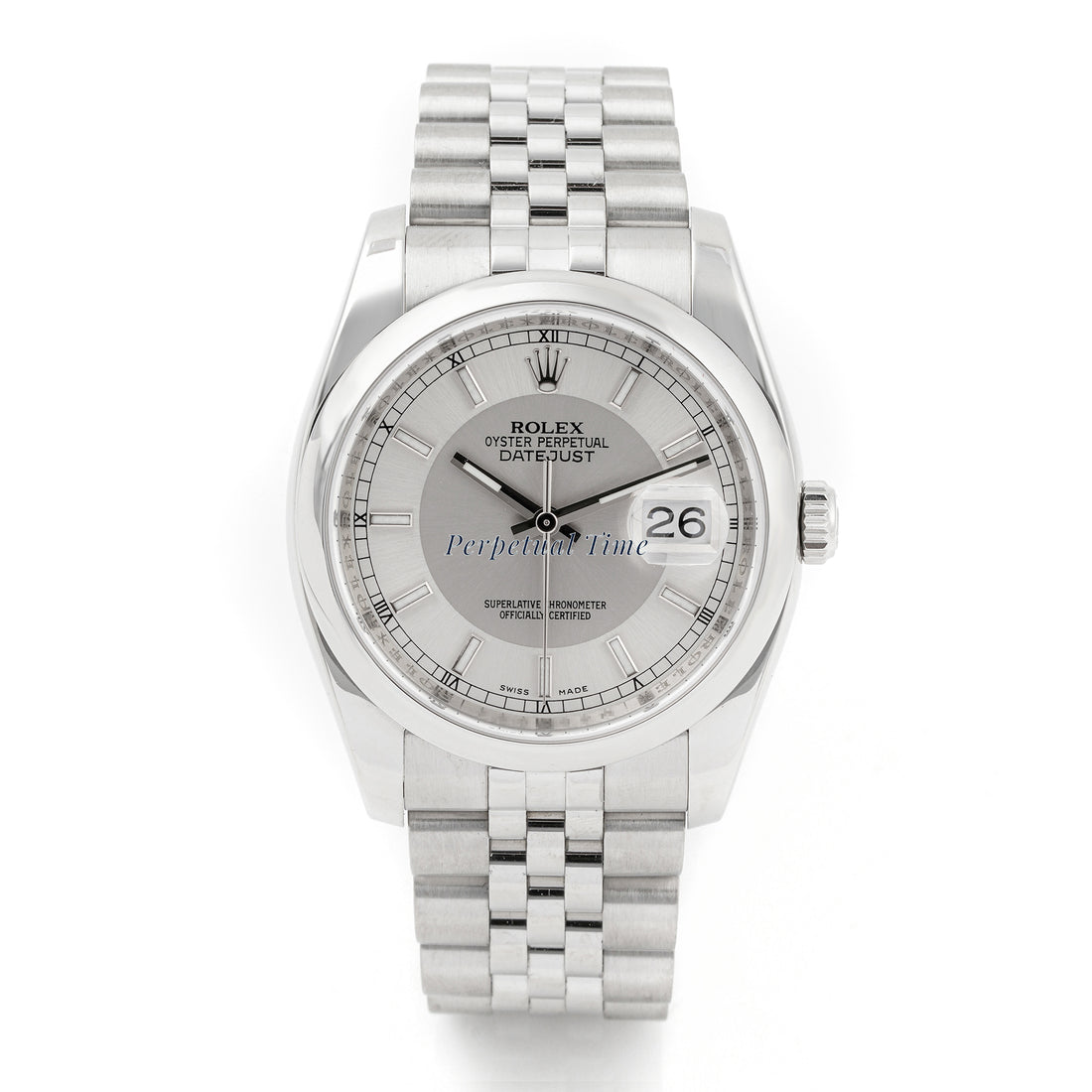 Rolex Datejust 36 Tuxedo Dial Dial on Jubilee band 116200 Card