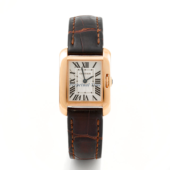 Cartier Tank Anglaise 23x30 mm Rose Gold 3580 Silver Dial | Roman Numerals hour markers, Smooth bezel