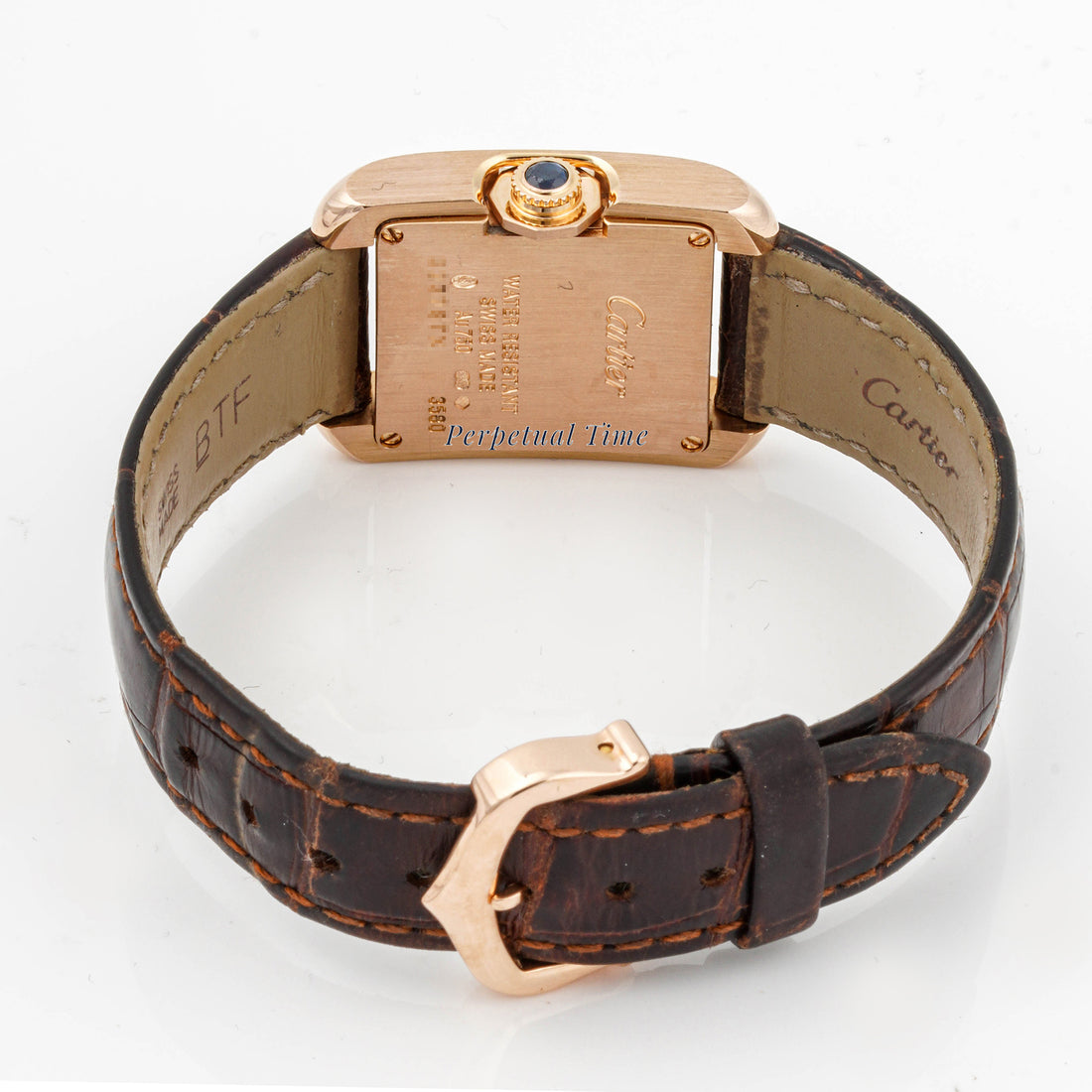 Cartier Tank Anglaise 23x30 mm Rose Gold 3580 Silver Dial | Roman Numerals hour markers, Smooth bezel